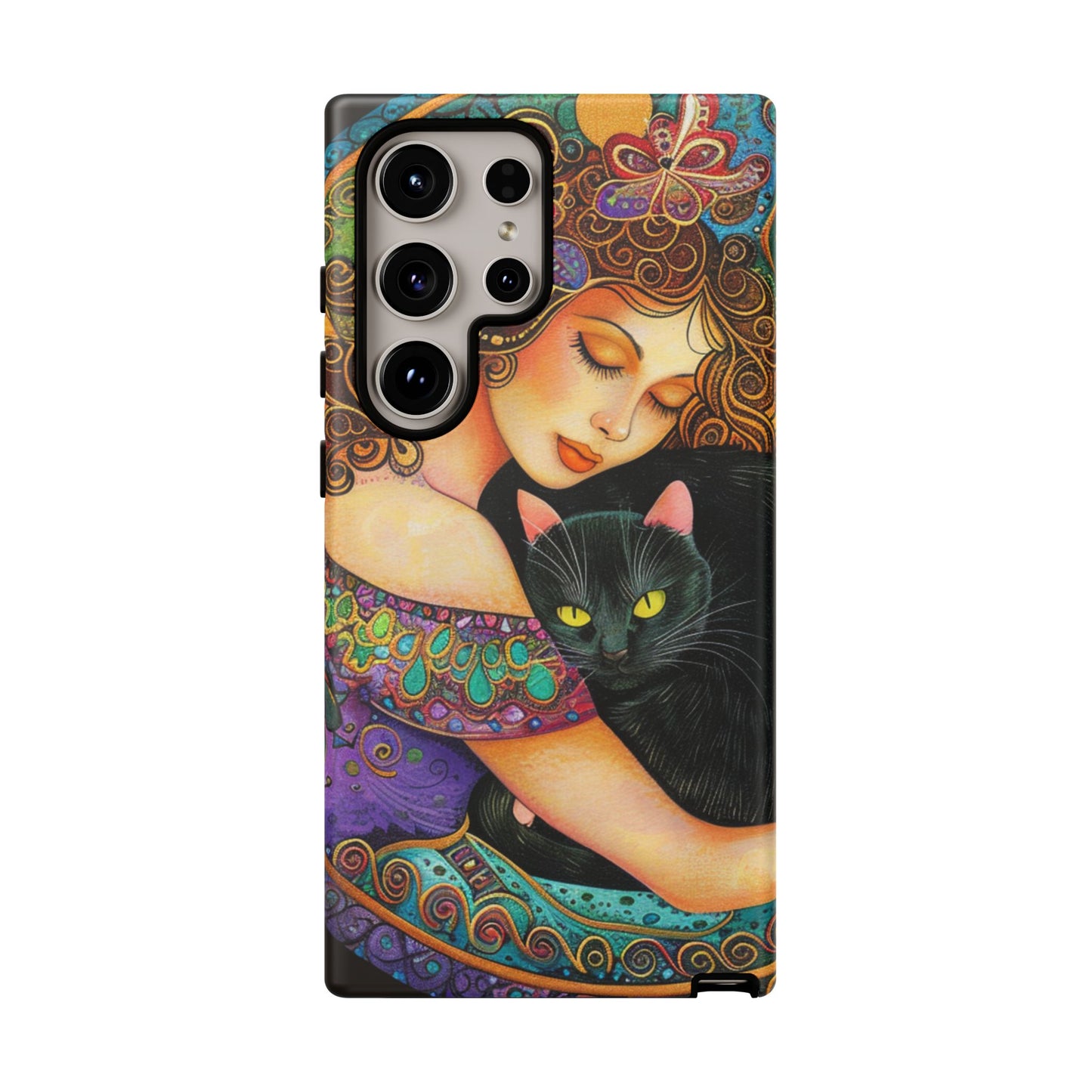 Colorful Cat Art Phone Case, Tough Phone Cover for Cat Lovers, Gift for Pet Owners, Artistic Mobile Case, Cute Cat Design