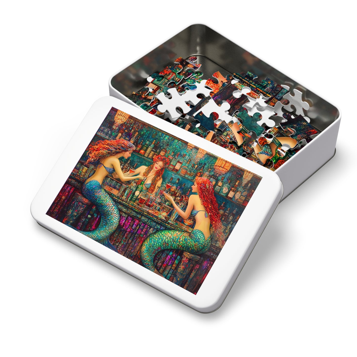 Mermaid Bar Gift Store Jigsaw Puzzle | 500-Piece Puzzle with Tin