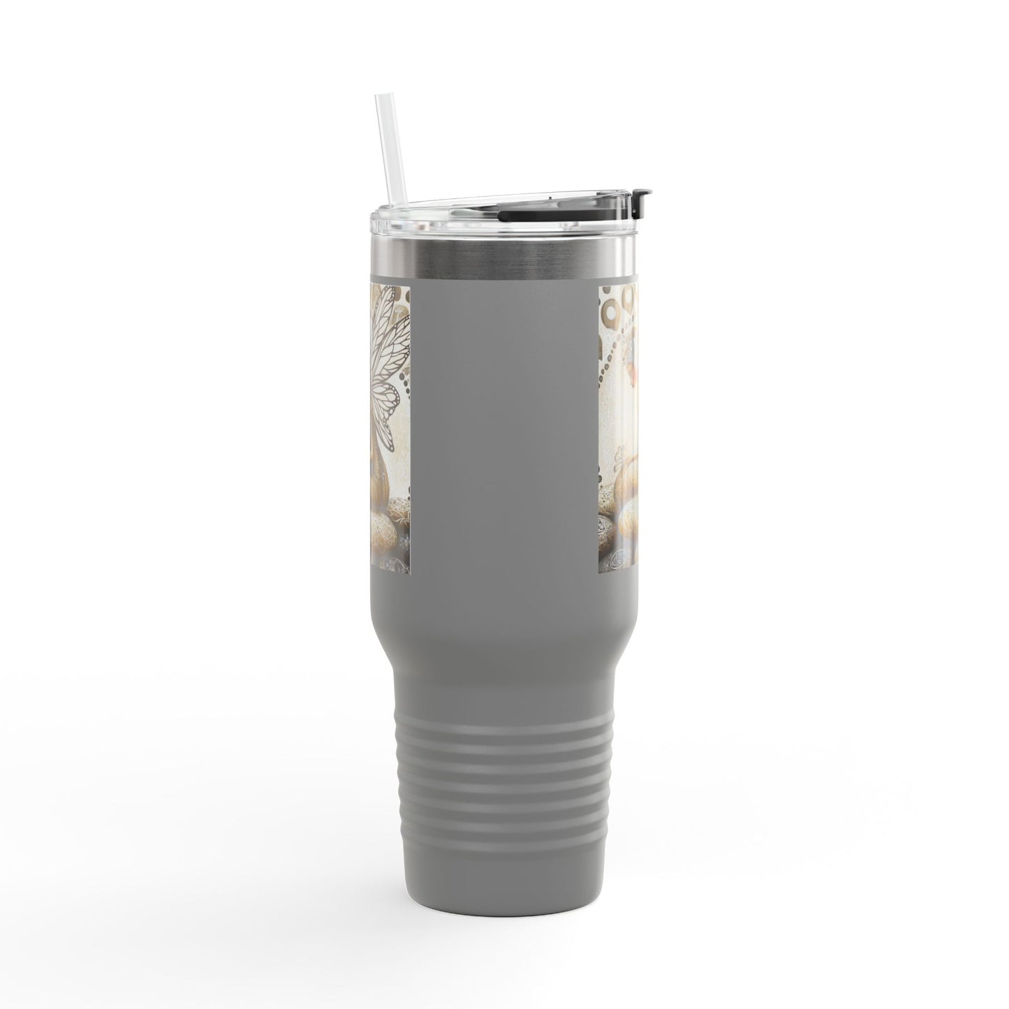 Good Fortune Stone Fairy Travel Mug, 40oz | Insulated Coffee Cup | Gifts for Nature Lovers | Boho Decor | Relaxation Gift