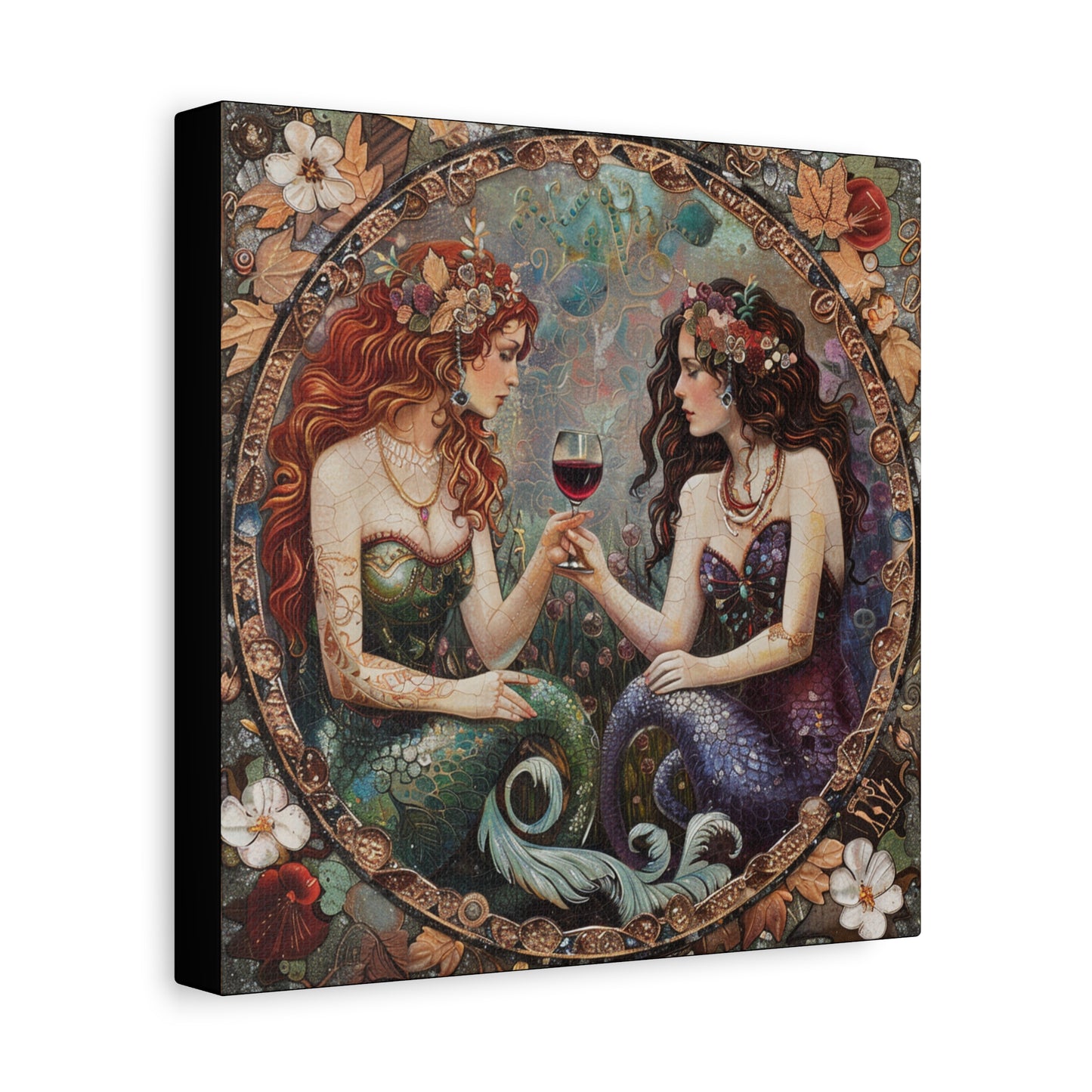 Mermaid in Paris Canvas Print, Mermaid Lovers, Mermaid Gift, Girlfriend Gift, Mermaid Canvas, Choose Your Size Canvas Options