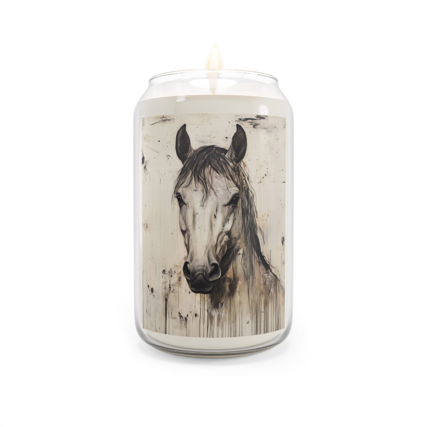 Watercolor Horse Portrait Candle | Soy Candle 13.75oz