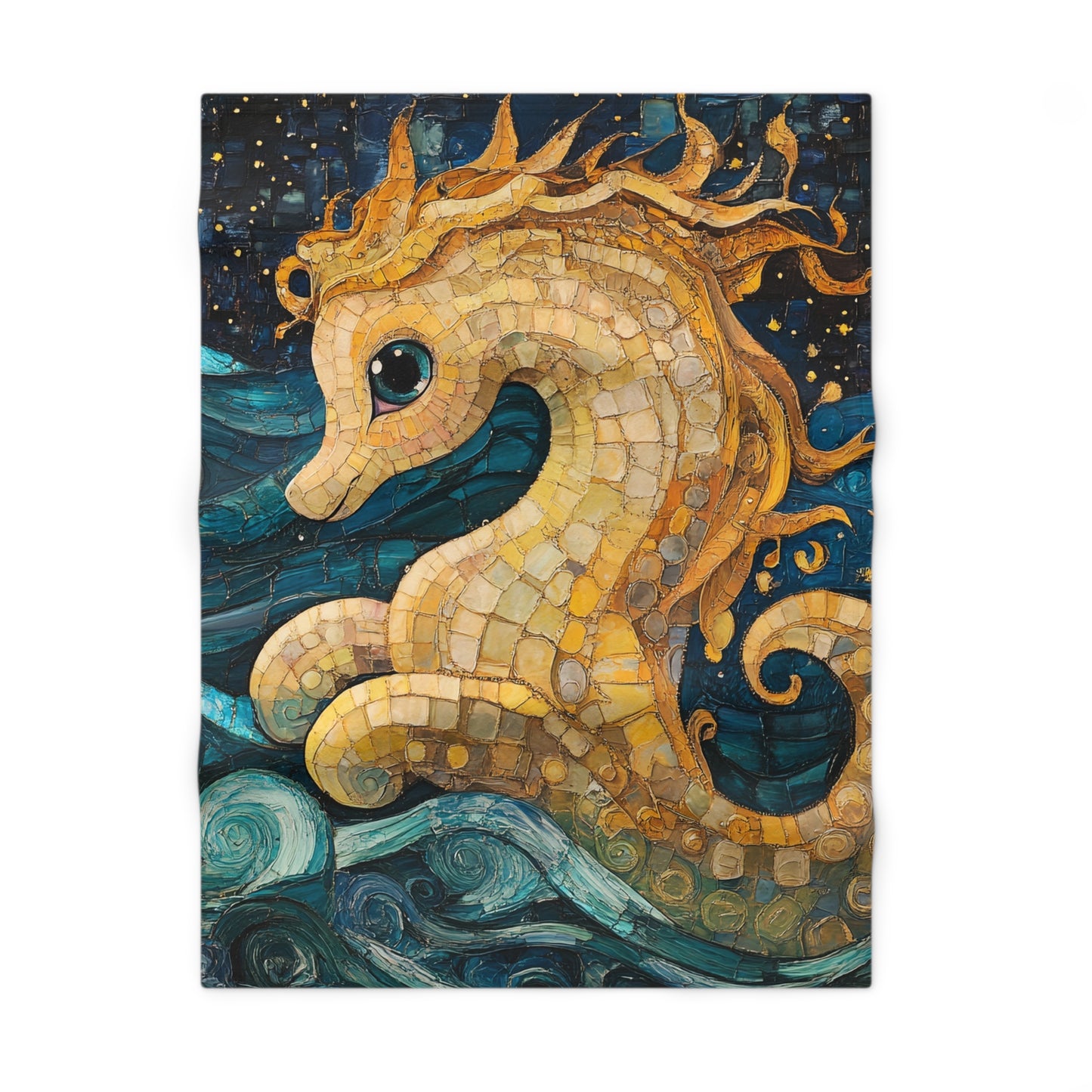 Whimsical Baby Seahorse Blanket - Cozy Fleece Nursery Decor, Gift for Baby Showers, Ocean Theme, Soft Bedding, Toddler Blanket