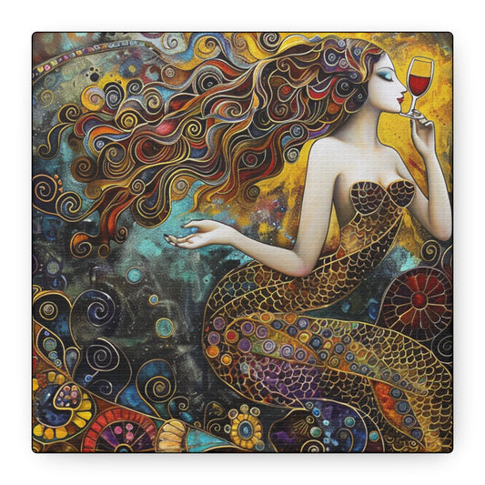 Mermaid Art Canvas, Vibrant Wall Decor for Home, Boho Living Room Art, Unique Gift for Mermaid Lovers, Colorful Canvas Print