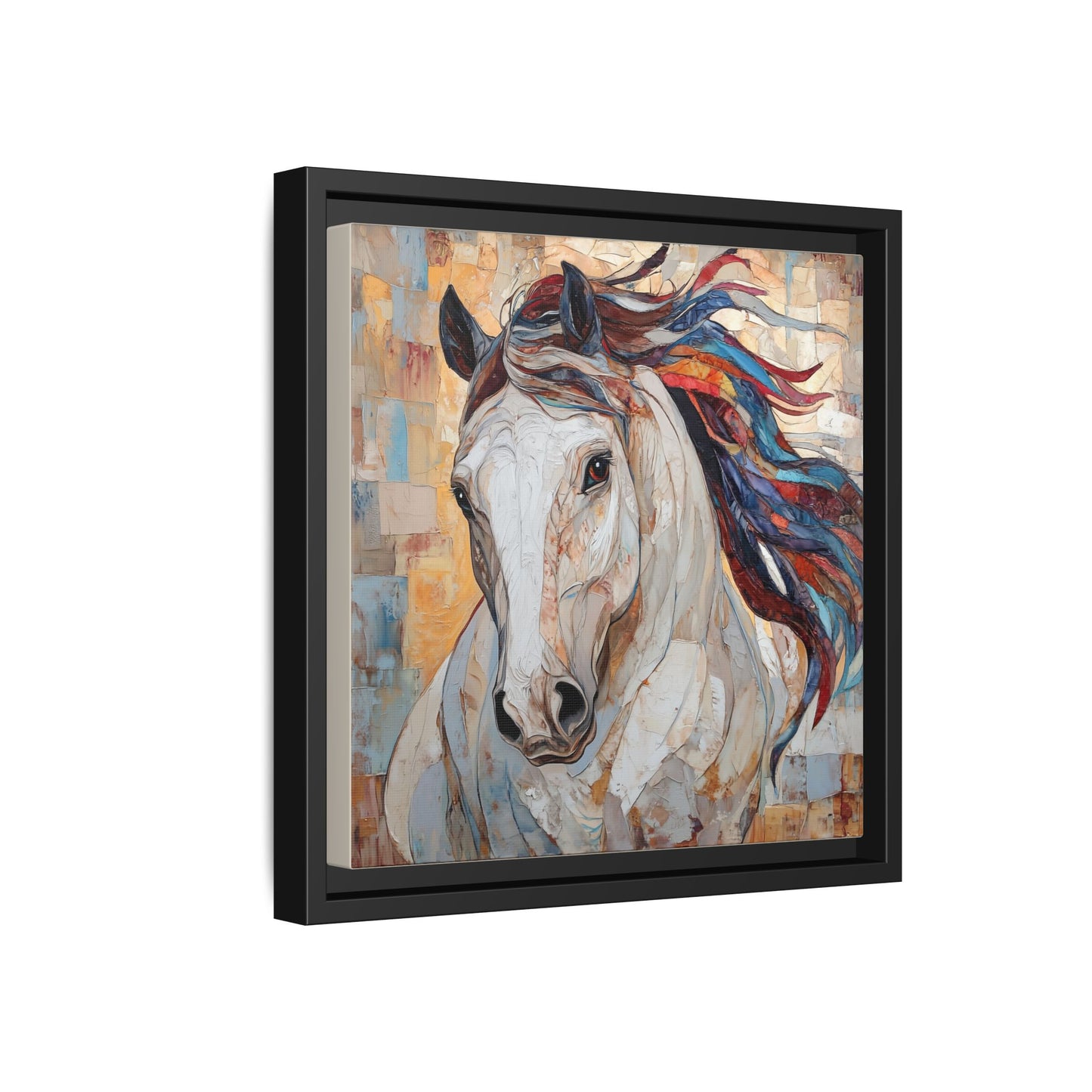 Colorful Mane Horse Matte Canvas Framed | Equine Wall Art