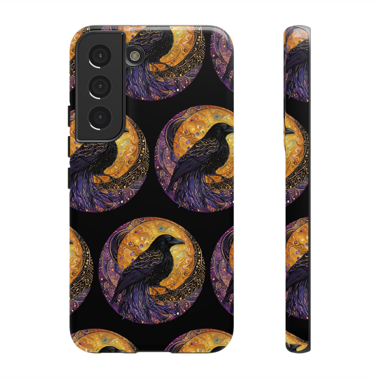 Raven Celestial Phone Case, Astrological Gift, Bird Lover Accessory, Tough Phone Cover, Gothic Aesthetic, Halloween Tech Decor