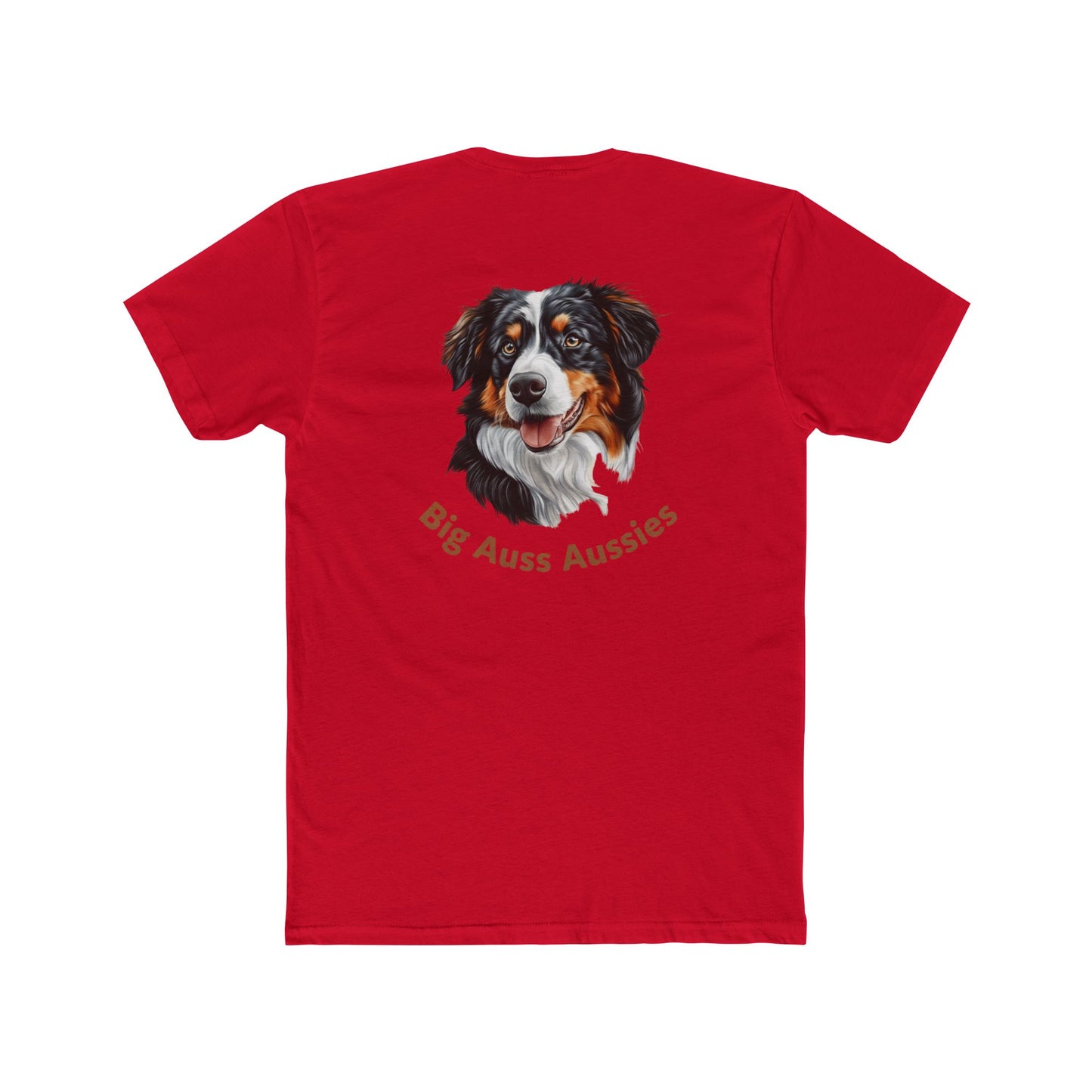 Big Auss Aussies Cotton Crew Tee for Australian Shepherd Lovers