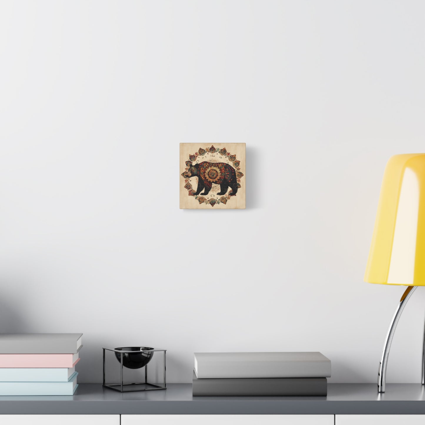 Bohemian Mandala Bear Matte Canvas Wall Art | Stretched Canvas