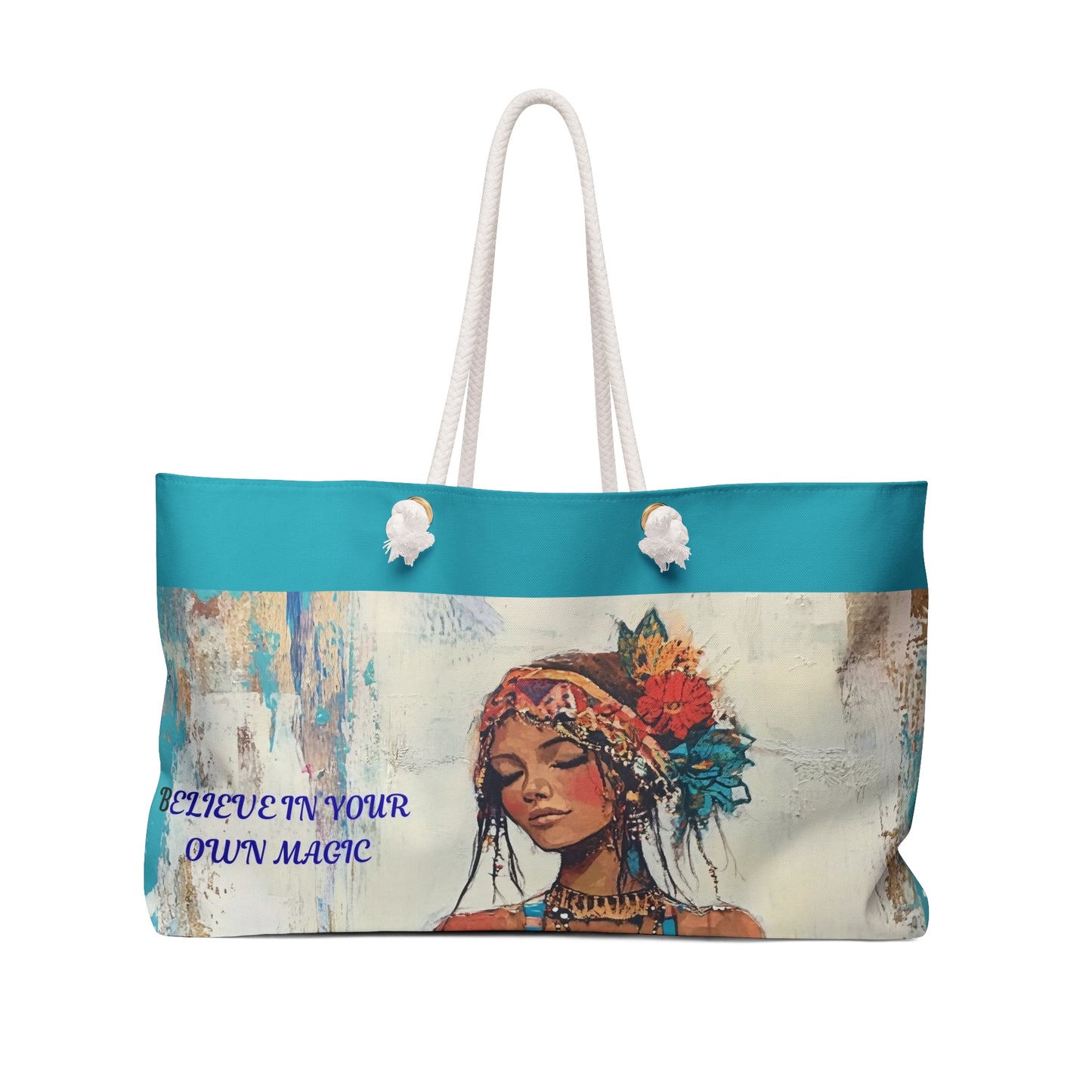 Believe in Your Own Magic Weekender Bag  Boho Portrait Tote