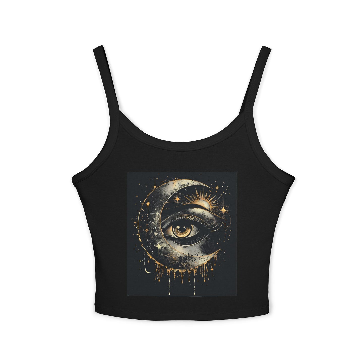 Celestial Eye Spaghetti Strap Tank Top, Astrology Tank, Boho Summer Fashion, Festival Wear, Cute Layering Top, Gift for Her