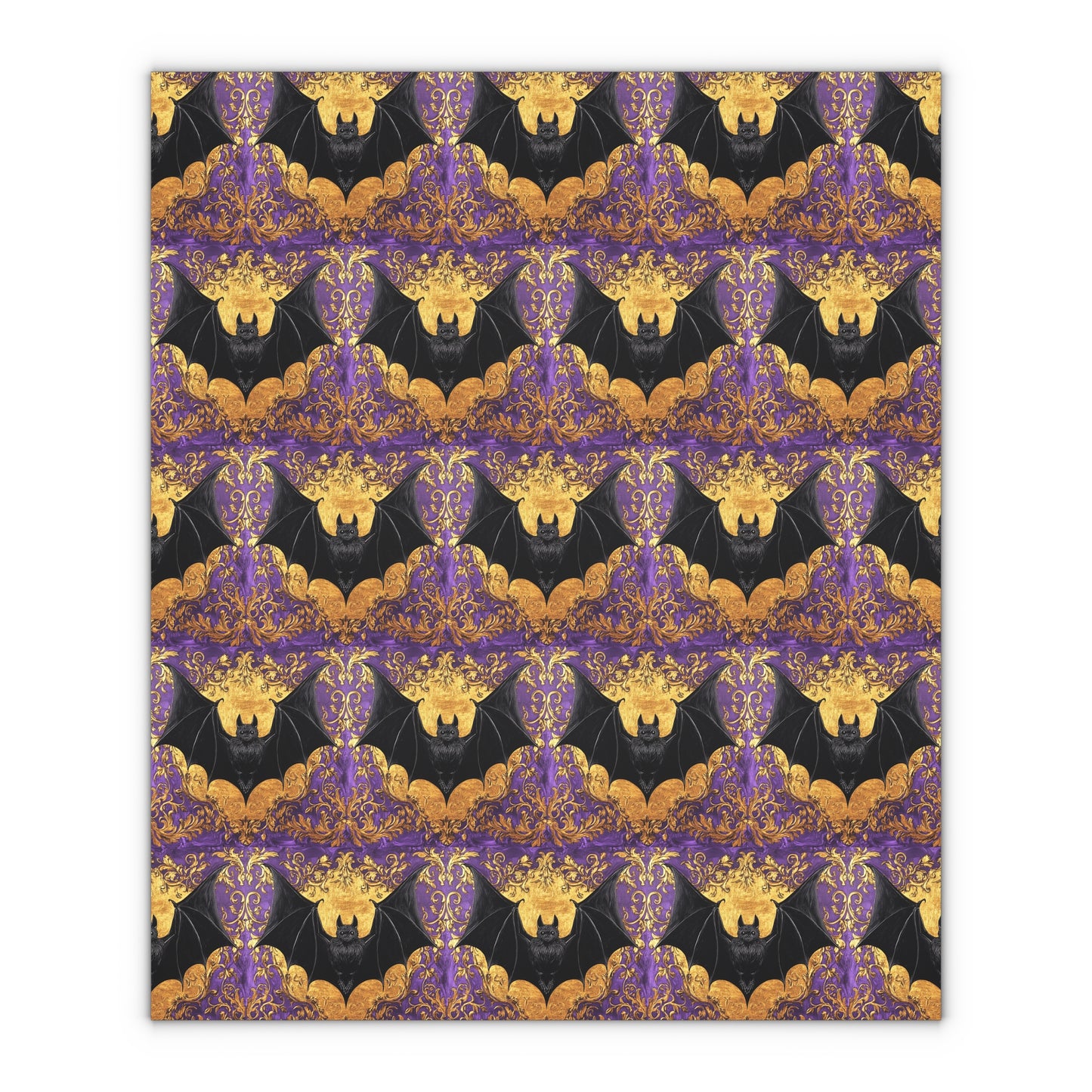 Baroque Bat-Themed Gift Wrapping Paper Sheets, Halloween, Party, Decorative Wrap, Gift Presentation, Unique Gifts