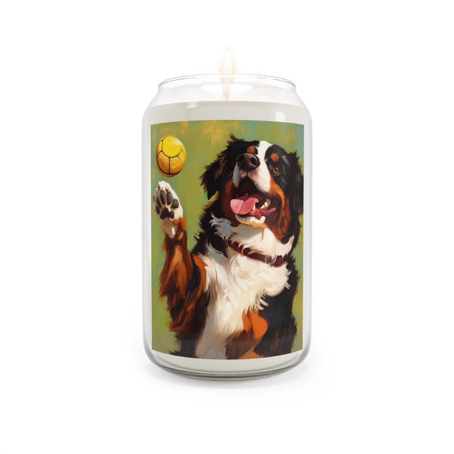 Playful Bernese Mountain Dog Pickleball Candle | Soy Candle 13.75oz