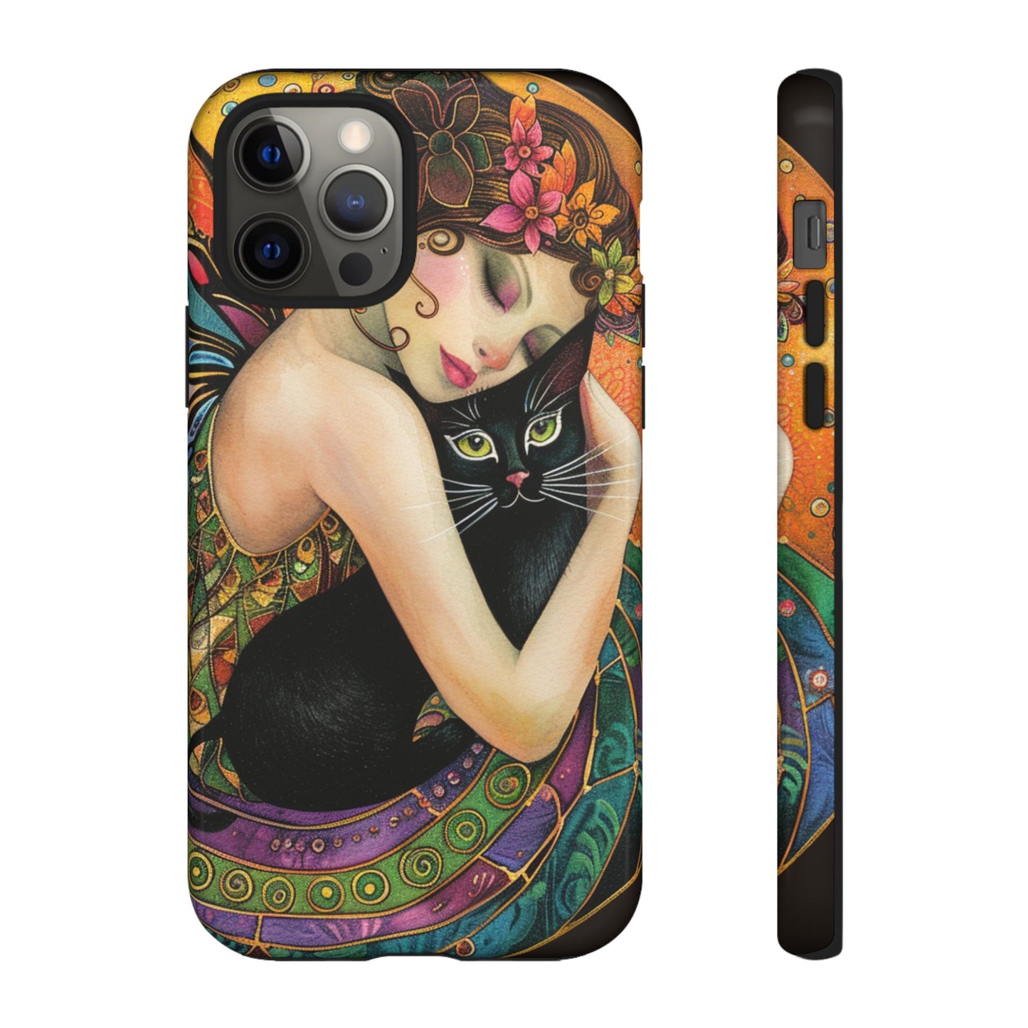 Colorful Art Phone Case with Cat and Fairy Design, Phone Cover Gift for Cat Lovers, Unique Floral Case, Magical Design, Vibrant Phone [...]