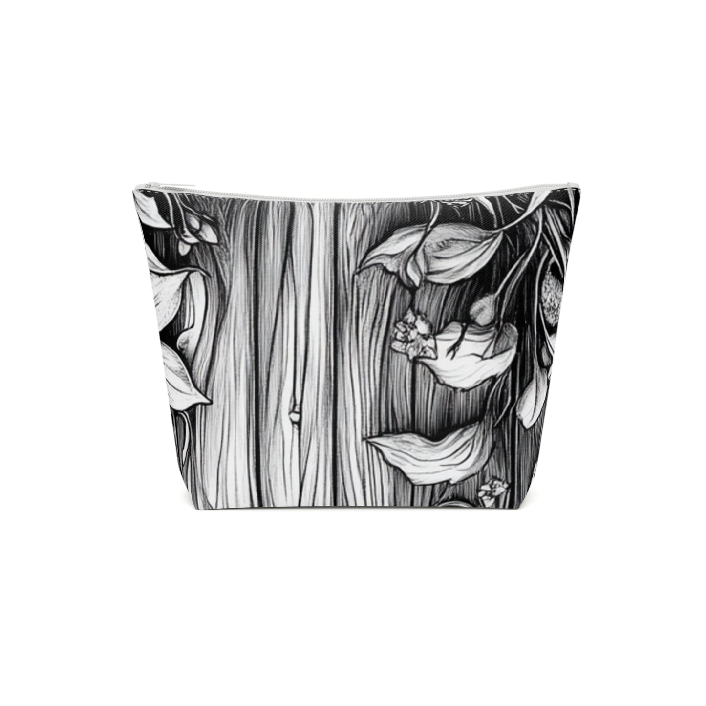 Fairy Door Cotton Cosmetic Bag, Floral Makeup Pouch, Gift for Her, Earthy Storage Bag, Travel Toiletry Organizer, Eco-Friendly