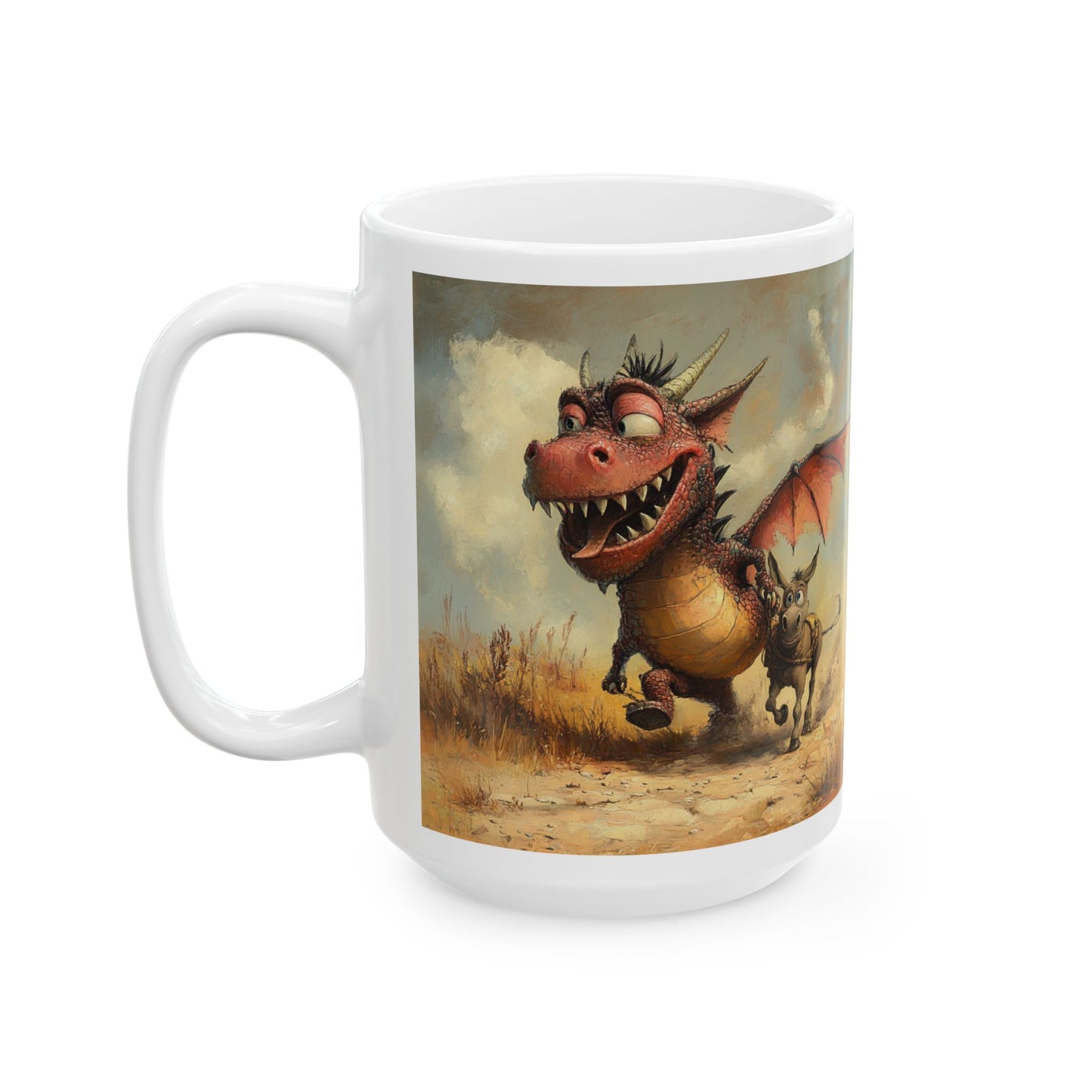 Dragon Ass Ceramic Mug - Whimsical Gift for Dragon Lovers, Unique Coffee Cup, Funny Tea Mug, Cute Dragon Artwork, Imaginary Creatures