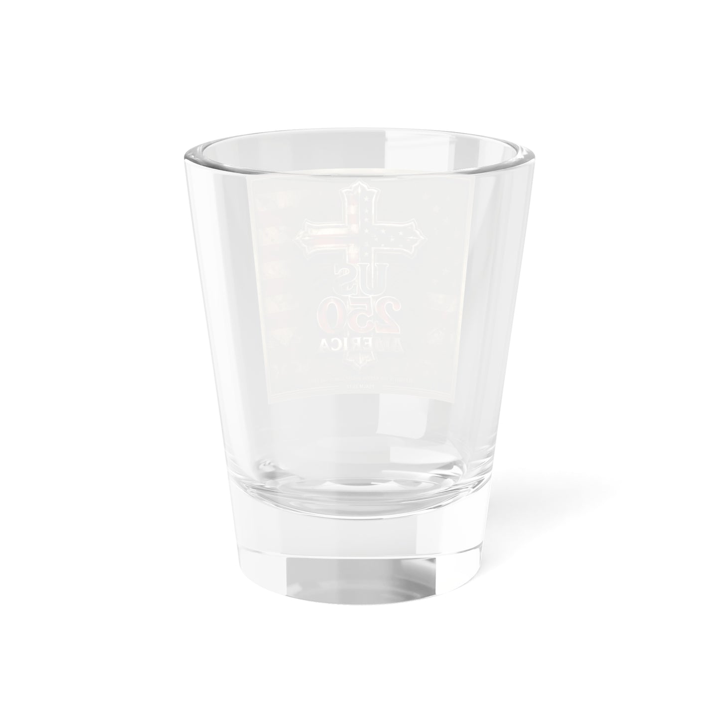 American Flag Cross US 250 Shot Glass Patriotic Americana Barware