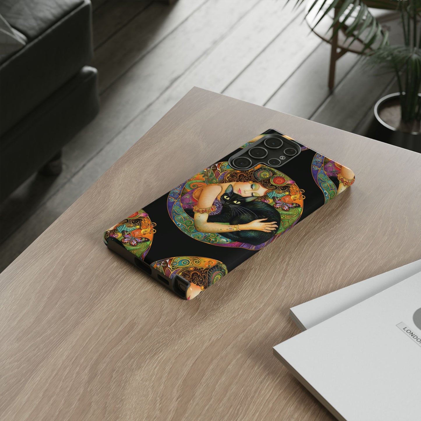 Tough Cases Phone Case, Colorful Protective Cover for Cat Lovers, Trendy Gift for Birthdays, Unique Art Phone Accessories