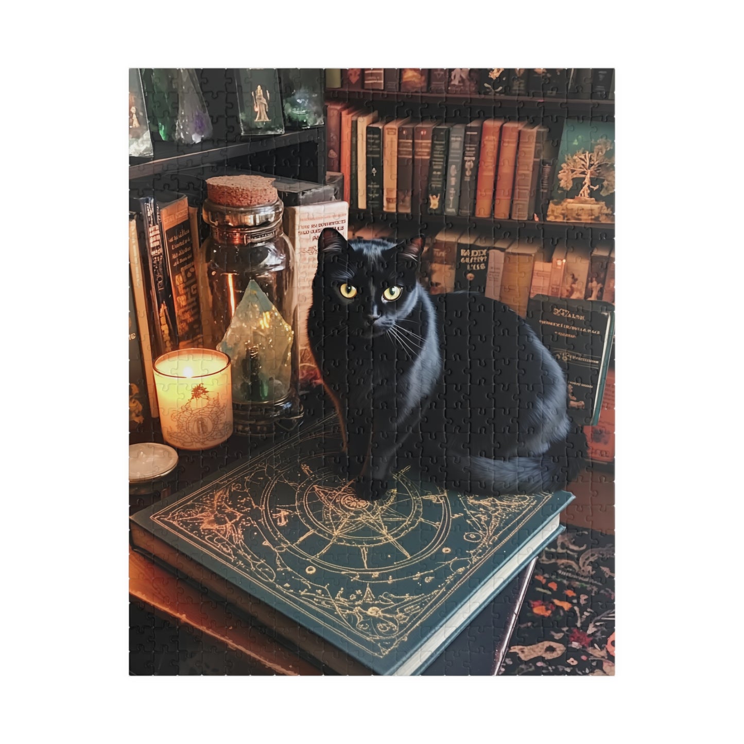 Black Cat on Book Puzzle | Jigsaw Puzzle 520 Piece