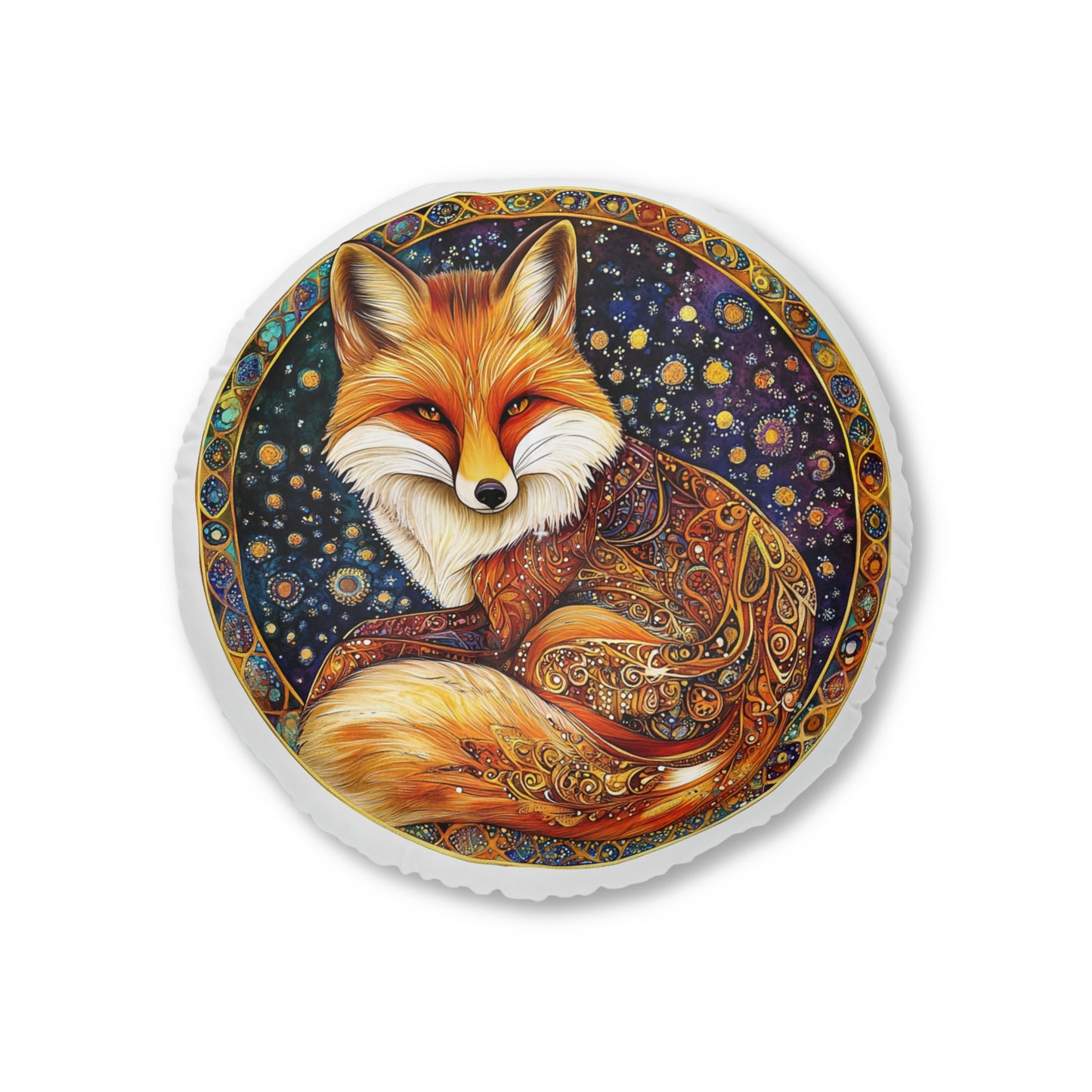 Bohemian Fox Tufted Floor Pillow, Round Decorative Cushion, Cozy Accent Pillows for Home Decor, Unique Gift for Animal Lovers, [...]