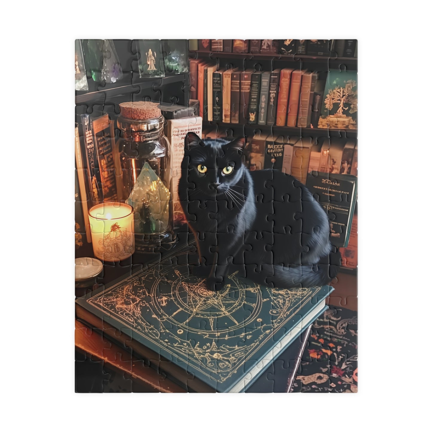 Black Cat on Book Puzzle | Jigsaw Puzzle 520 Piece