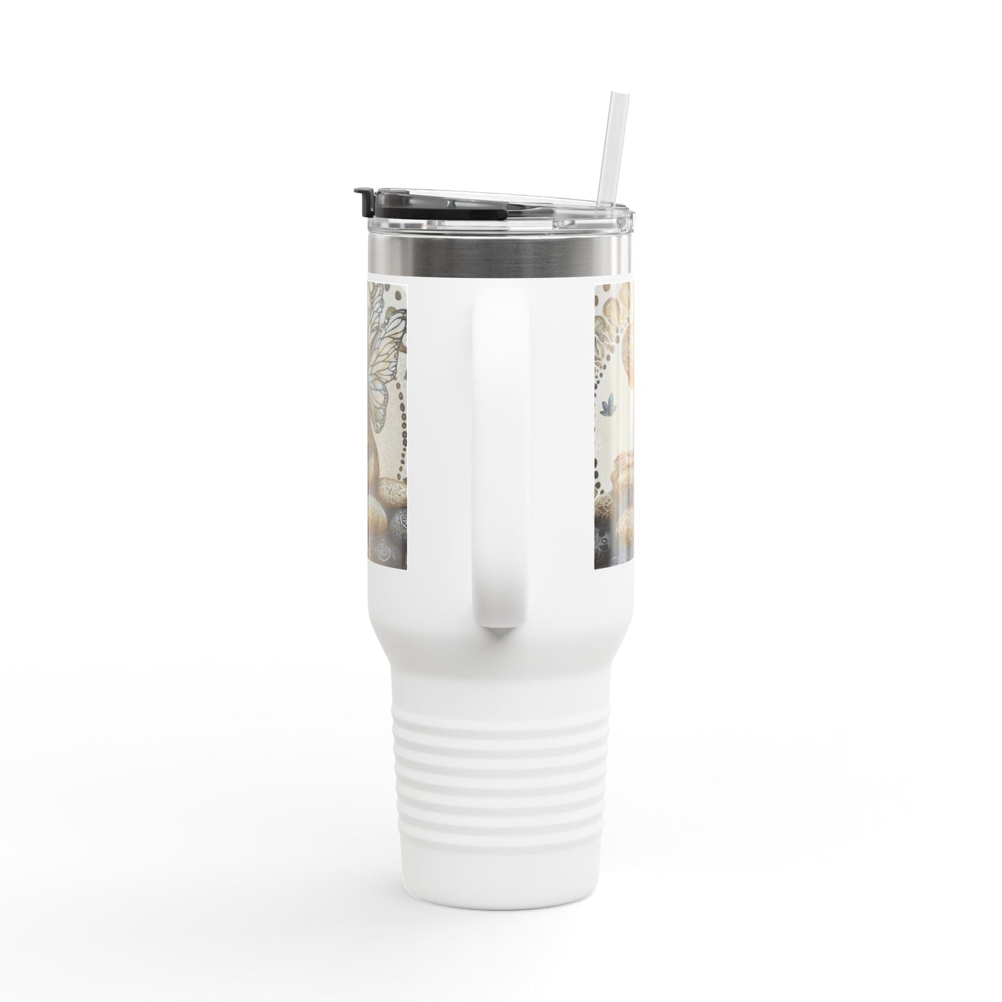 Good Fortune Stone Fairy Travel Mug, 40oz | Insulated Coffee Cup | Gifts for Nature Lovers | Boho Decor | Relaxation Gift