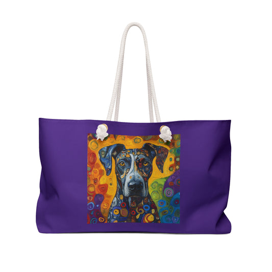 Vibrant Great Dane Art Weekender Bag | Perfect for Pet Lovers, Travel, Beach Days, Weekend Getaways, Gifts