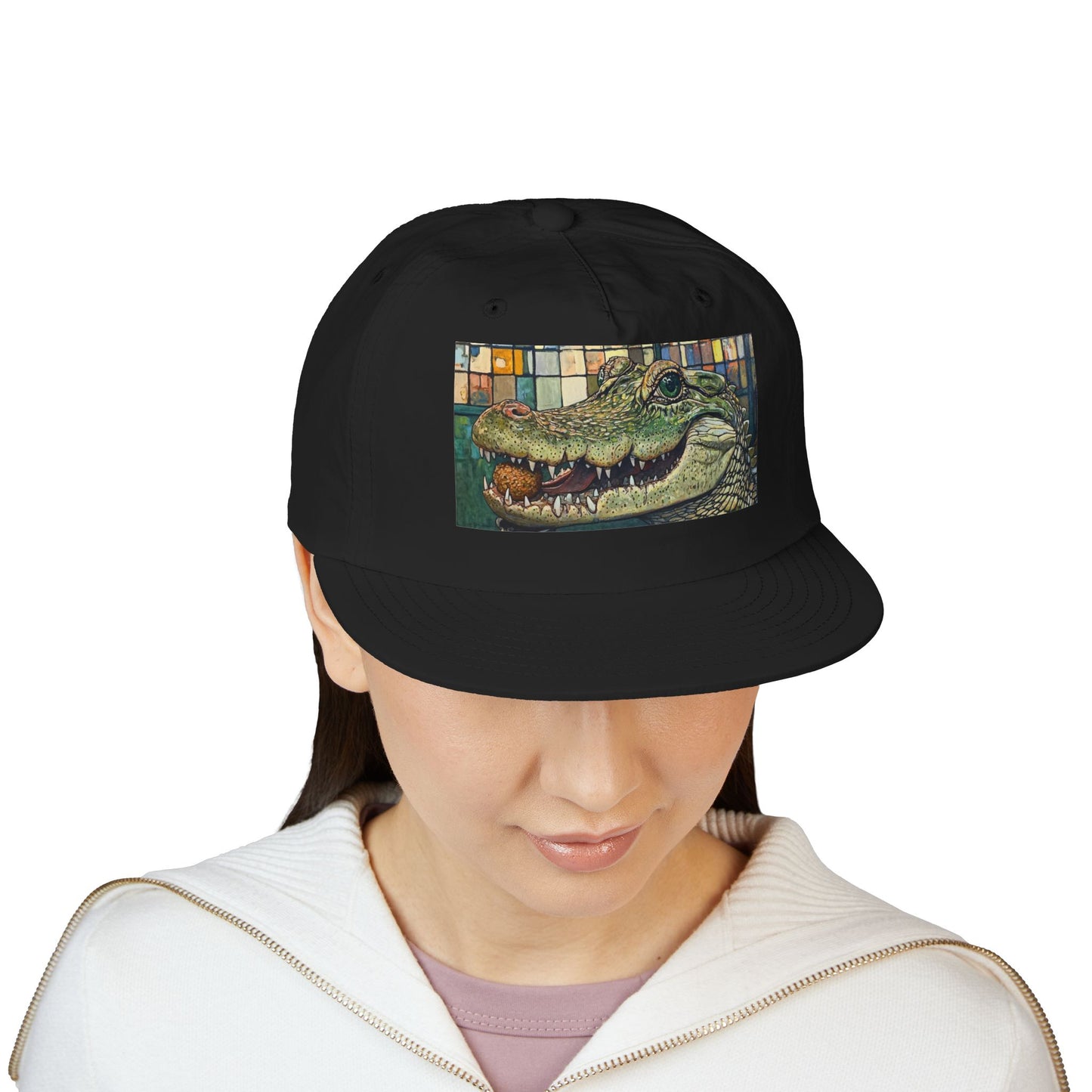Alligator Bites Surf Cap, Beach Hat, Summer Accessory, Cute Gift, Outdoor Recreation, Unique Beach Style