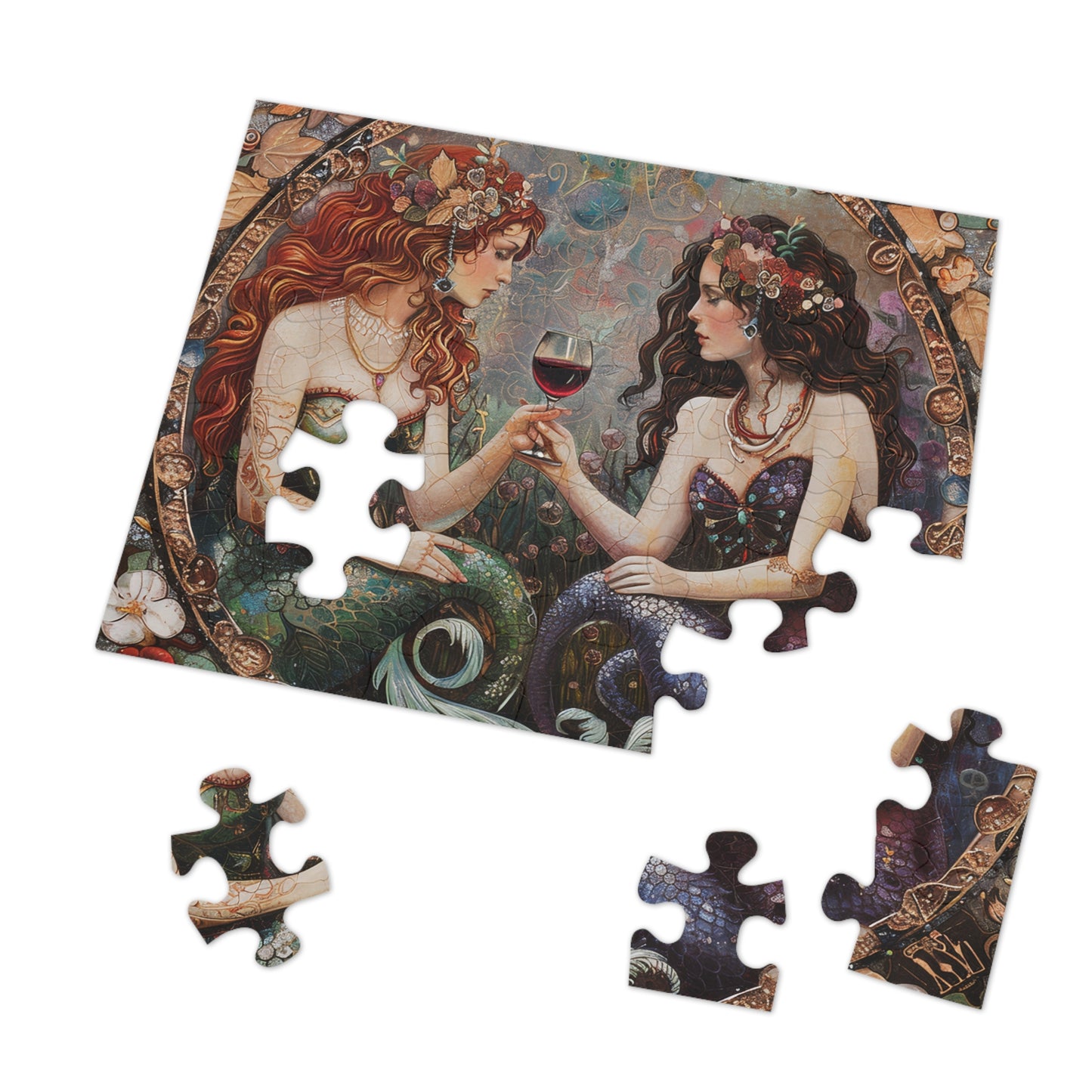 Mermaids in Paris jigsaw puzzle, Mermaid Jigsaw Puzzles