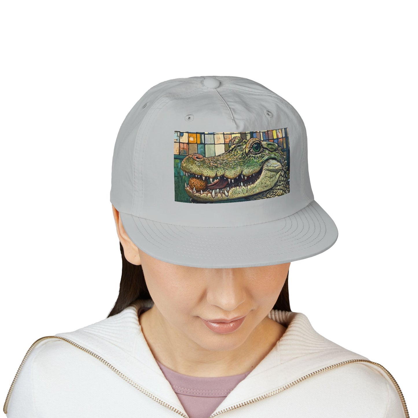 Alligator Bites Surf Cap, Beach Hat, Summer Accessory, Cute Gift, Outdoor Recreation, Unique Beach Style