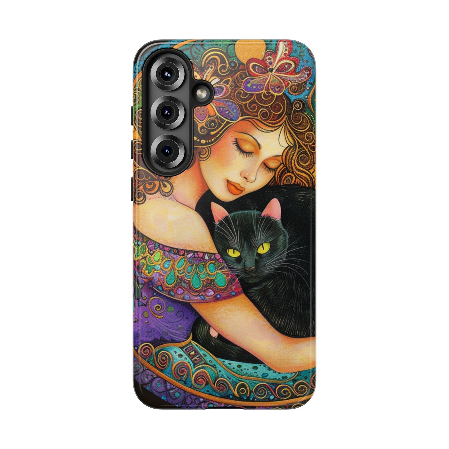 Colorful Cat Art Phone Case, Tough Phone Cover for Cat Lovers, Gift for Pet Owners, Artistic Mobile Case, Cute Cat Design