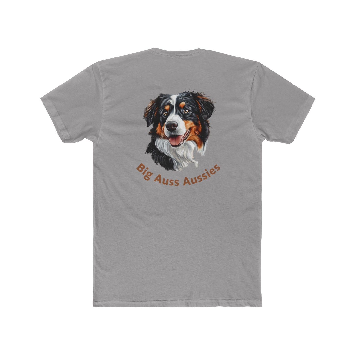 Big Auss Aussies Cotton Crew Tee for Australian Shepherd Lovers