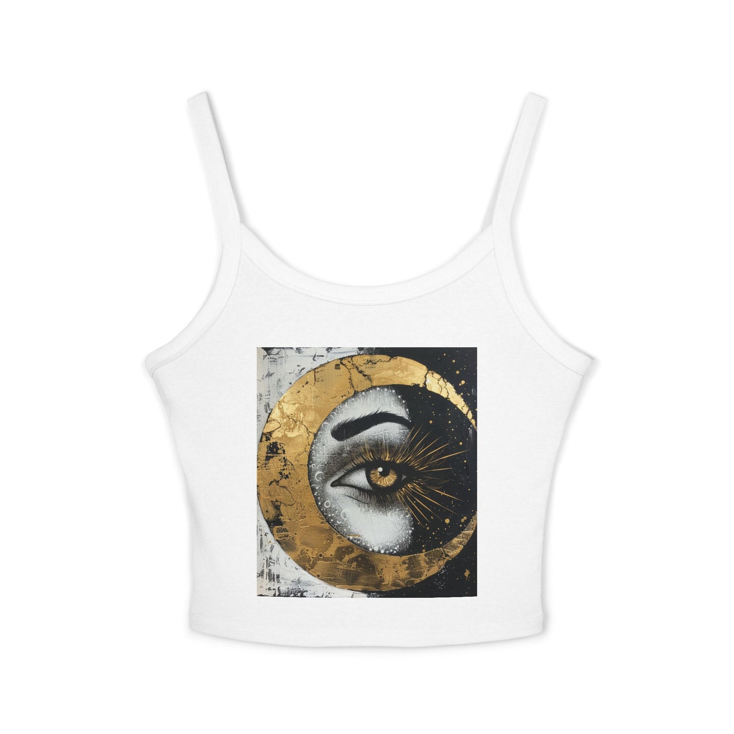 Mystic Eye Women's Spaghetti Strap Tank Top, Boho Style Summer Top, Casual Wear, Festival Fashion, Art-Inspired Clothing
