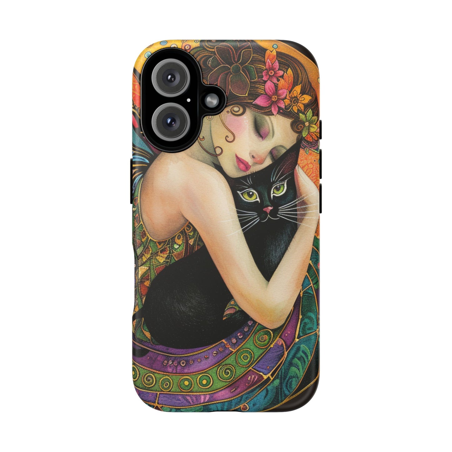 Colorful Art Phone Case with Cat and Fairy Design, Phone Cover Gift for Cat Lovers, Unique Floral Case, Magical Design, Vibrant Phone [...]