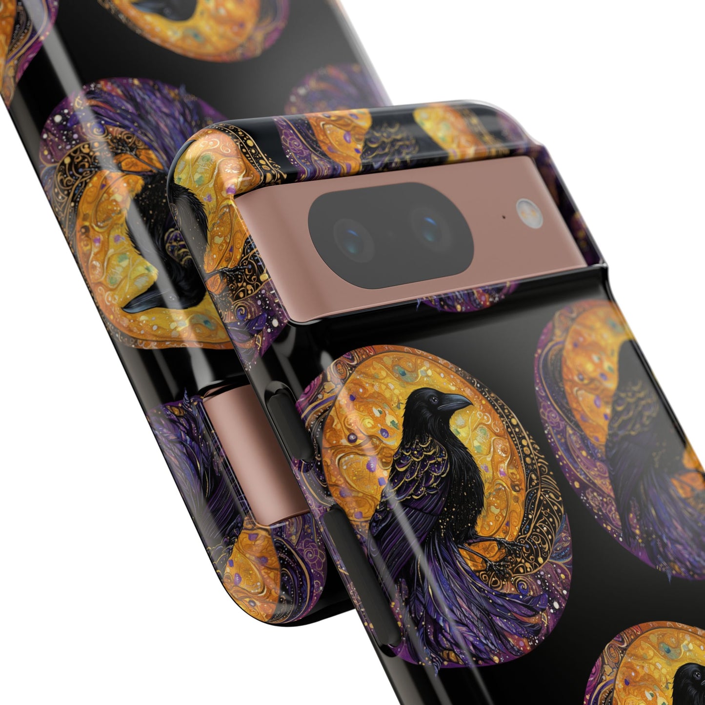 Raven Celestial Phone Case, Astrological Gift, Bird Lover Accessory, Tough Phone Cover, Gothic Aesthetic, Halloween Tech Decor