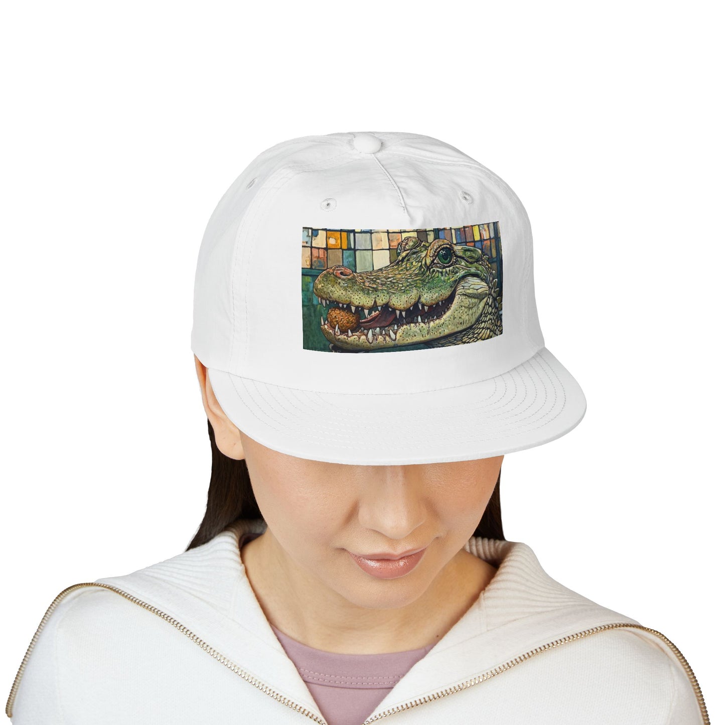 Alligator Bites Surf Cap, Beach Hat, Summer Accessory, Cute Gift, Outdoor Recreation, Unique Beach Style