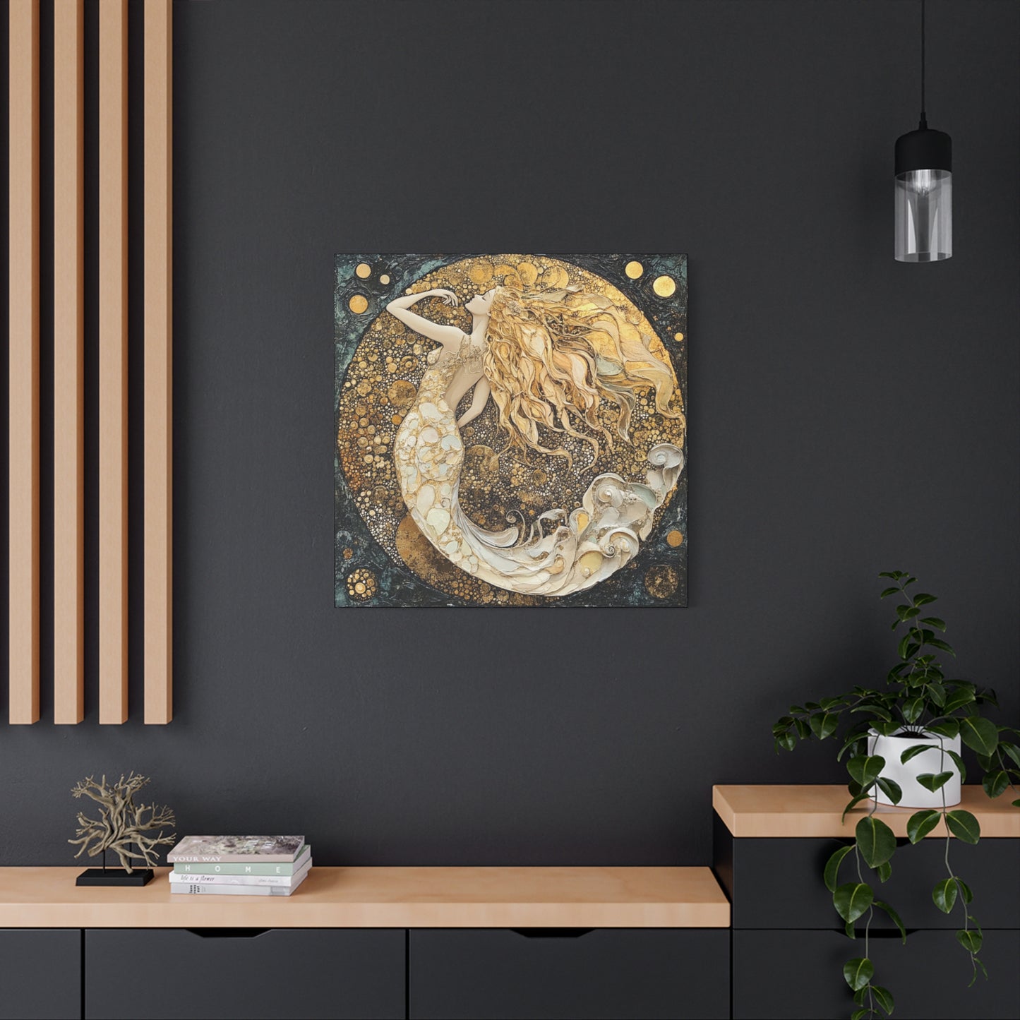 Elegant Mermaid Canvas Art, Home Decor, Wall Art, Gift for Her, Coastal Vibes, Housewarming Gift