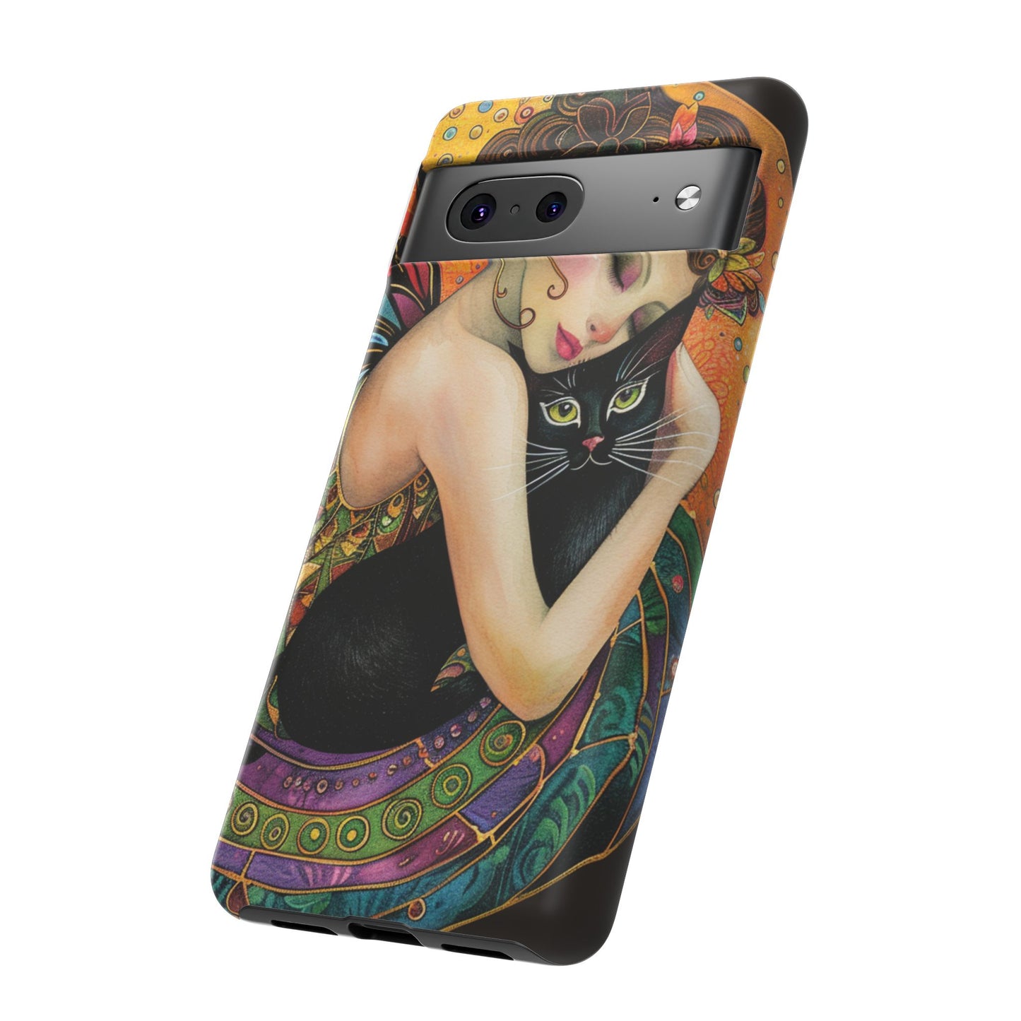Colorful Art Phone Case with Cat and Fairy Design, Phone Cover Gift for Cat Lovers, Unique Floral Case, Magical Design, Vibrant Phone [...]