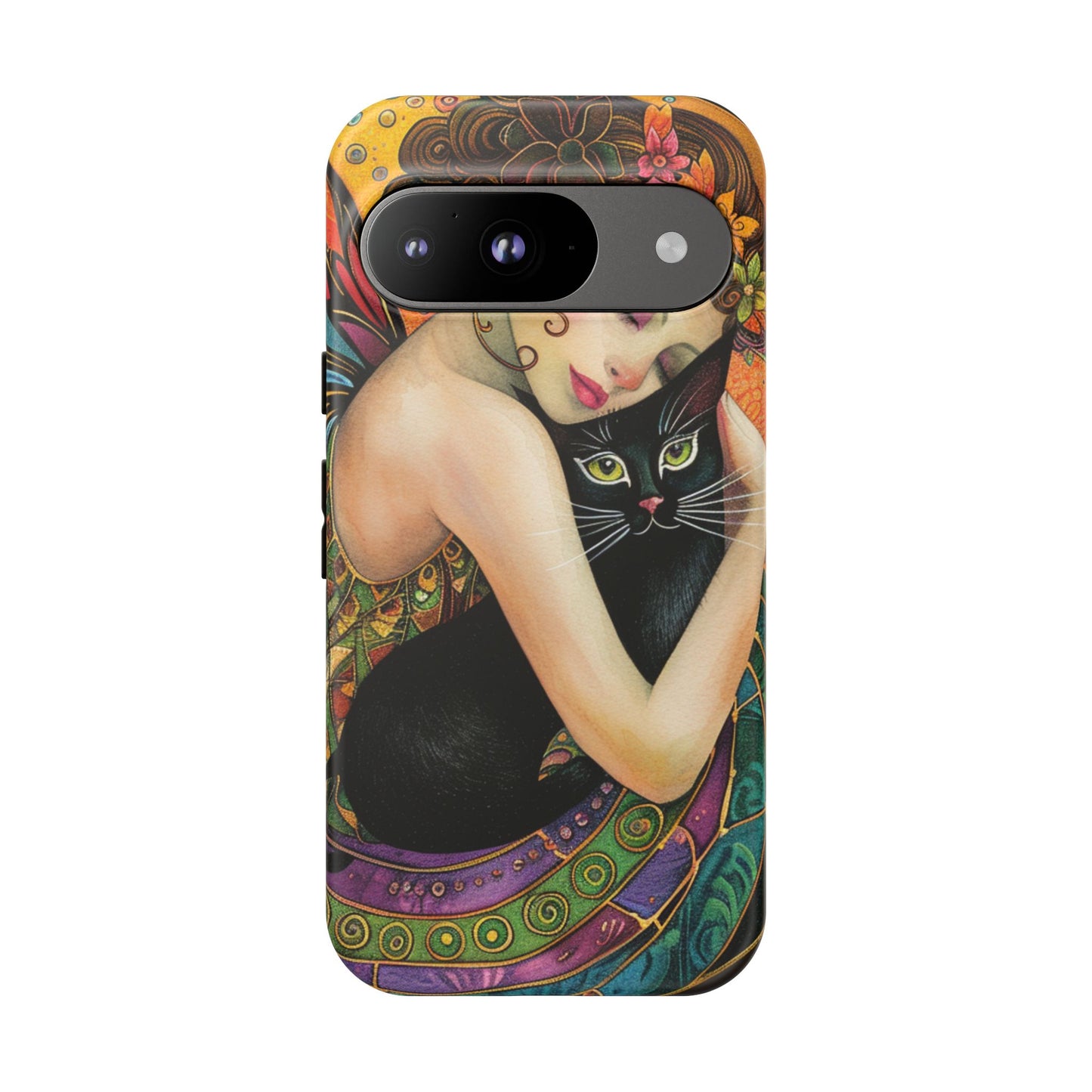 Colorful Art Phone Case with Cat and Fairy Design, Phone Cover Gift for Cat Lovers, Unique Floral Case, Magical Design, Vibrant Phone [...]