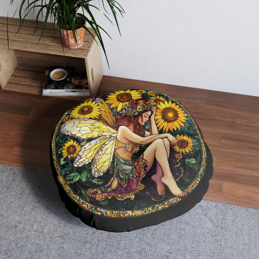 Sunflower Fairy Tufted Floor Pillow, Round Sunflower Fairy Design, Cozy Home Decor, Perfect for Living Room, Gift for Nature Lovers, [...]