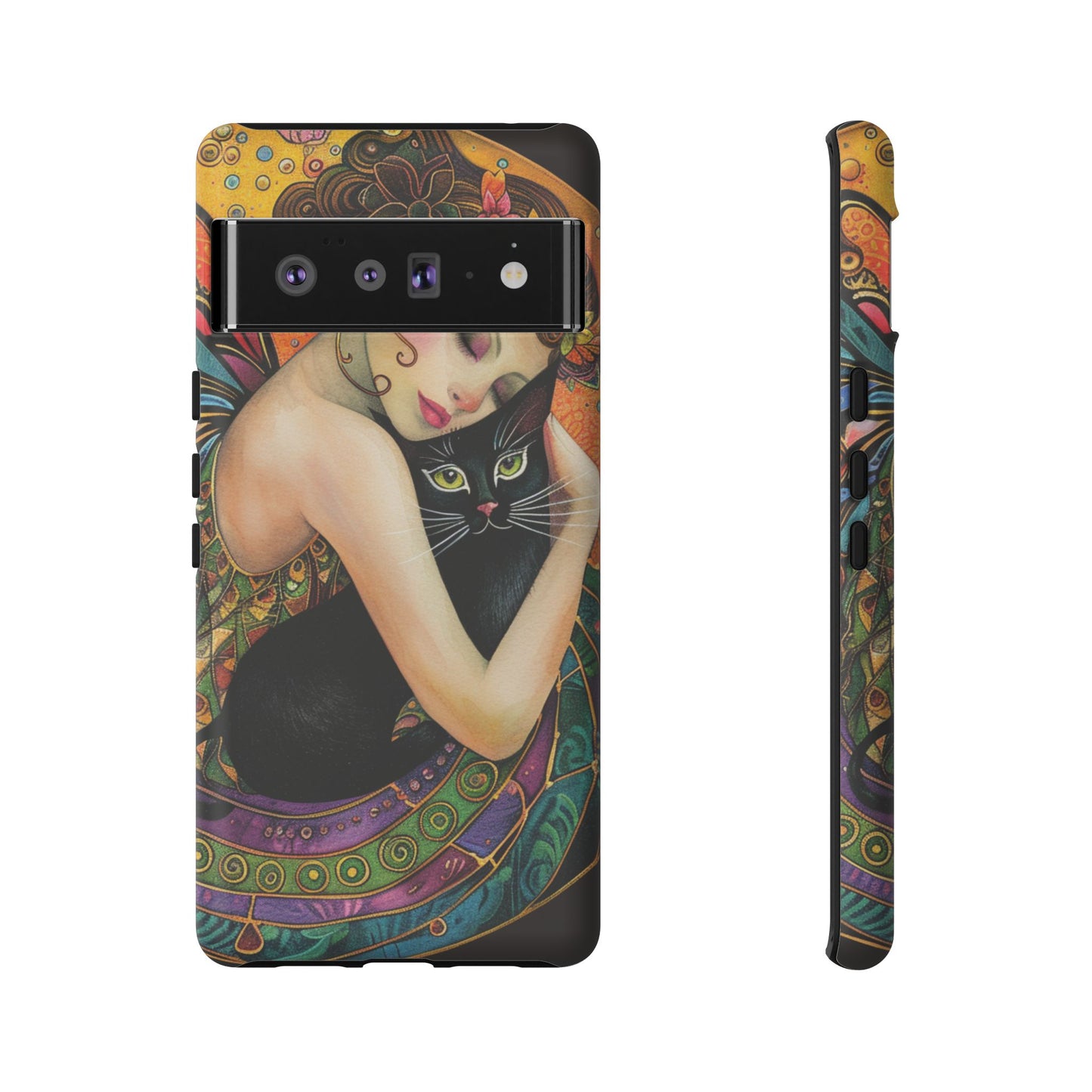 Colorful Art Phone Case with Cat and Fairy Design, Phone Cover Gift for Cat Lovers, Unique Floral Case, Magical Design, Vibrant Phone [...]