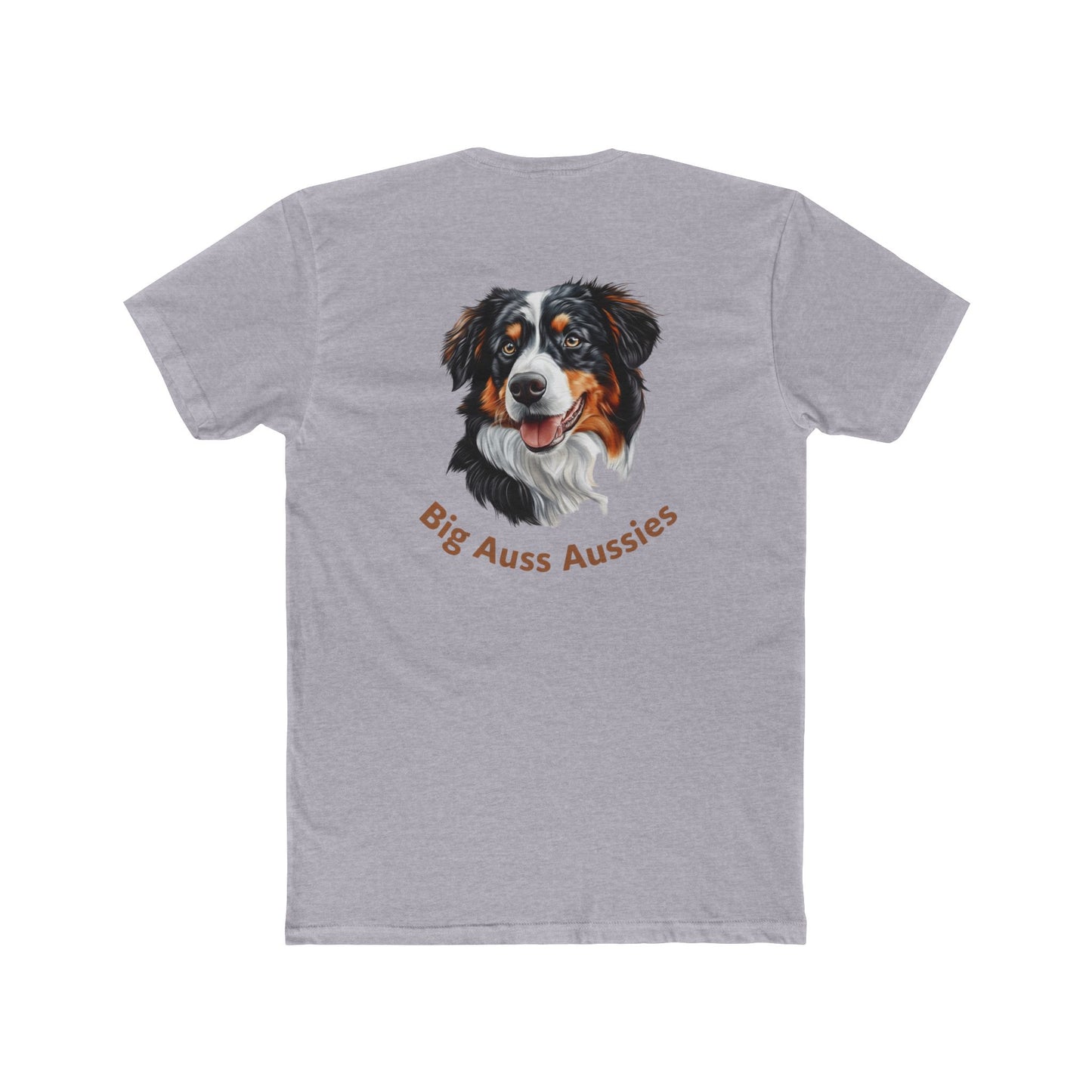 Big Auss Aussies Cotton Crew Tee for Australian Shepherd Lovers