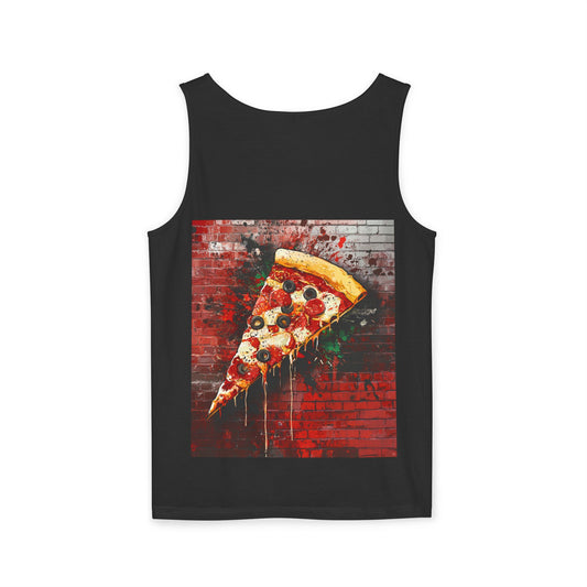 Graffiti Pizza Unisex Tank Top - Perfect for Summer, Casual Wear, Birthday Gifts, Foodie Apparel, Unique Graphic Tee