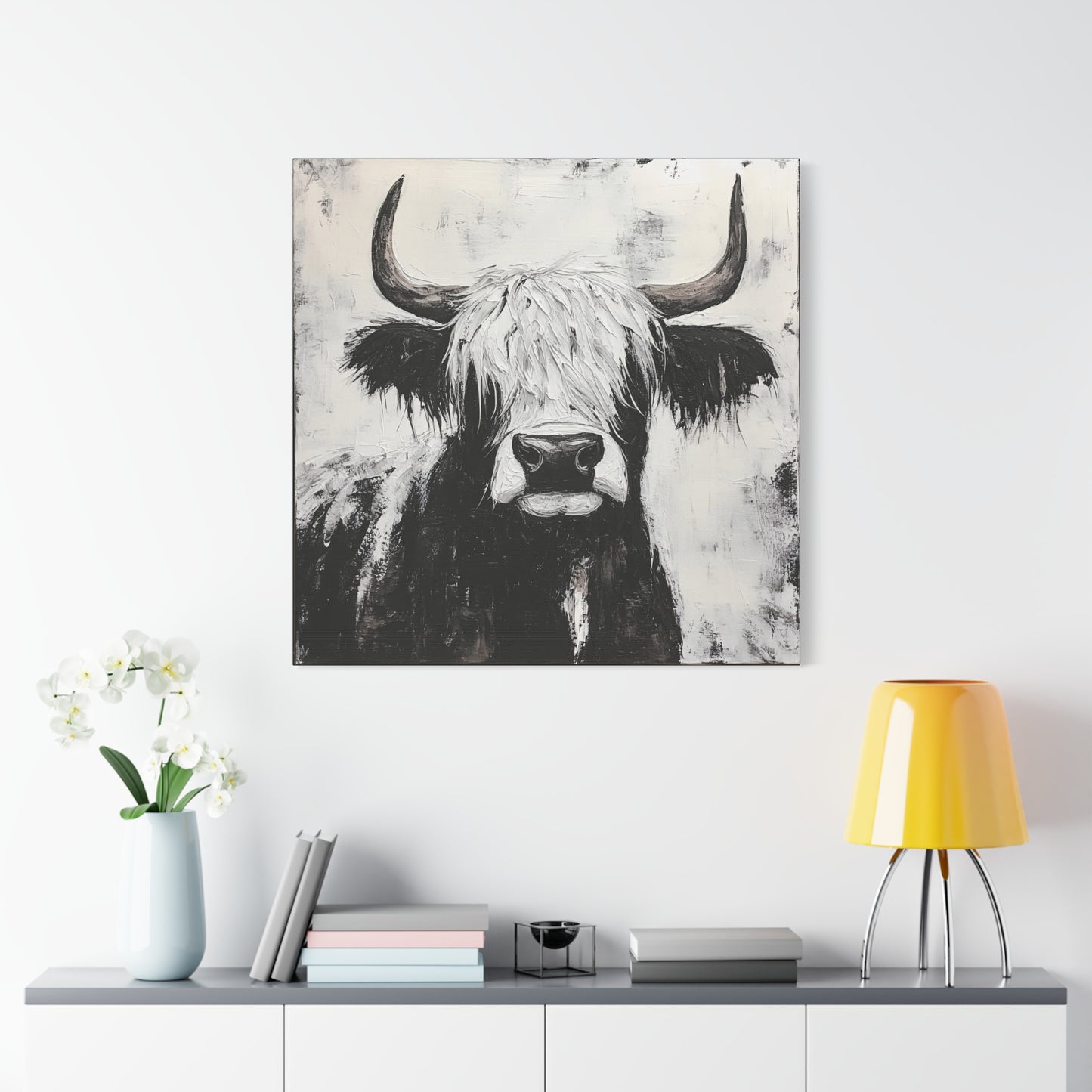 Black and White Highland Cow Wall Art Canvas, Farmhouse Decor, Black and White Animal Print, Modern Home Decoration, Gift for Cow Lovers, Country Style [...]