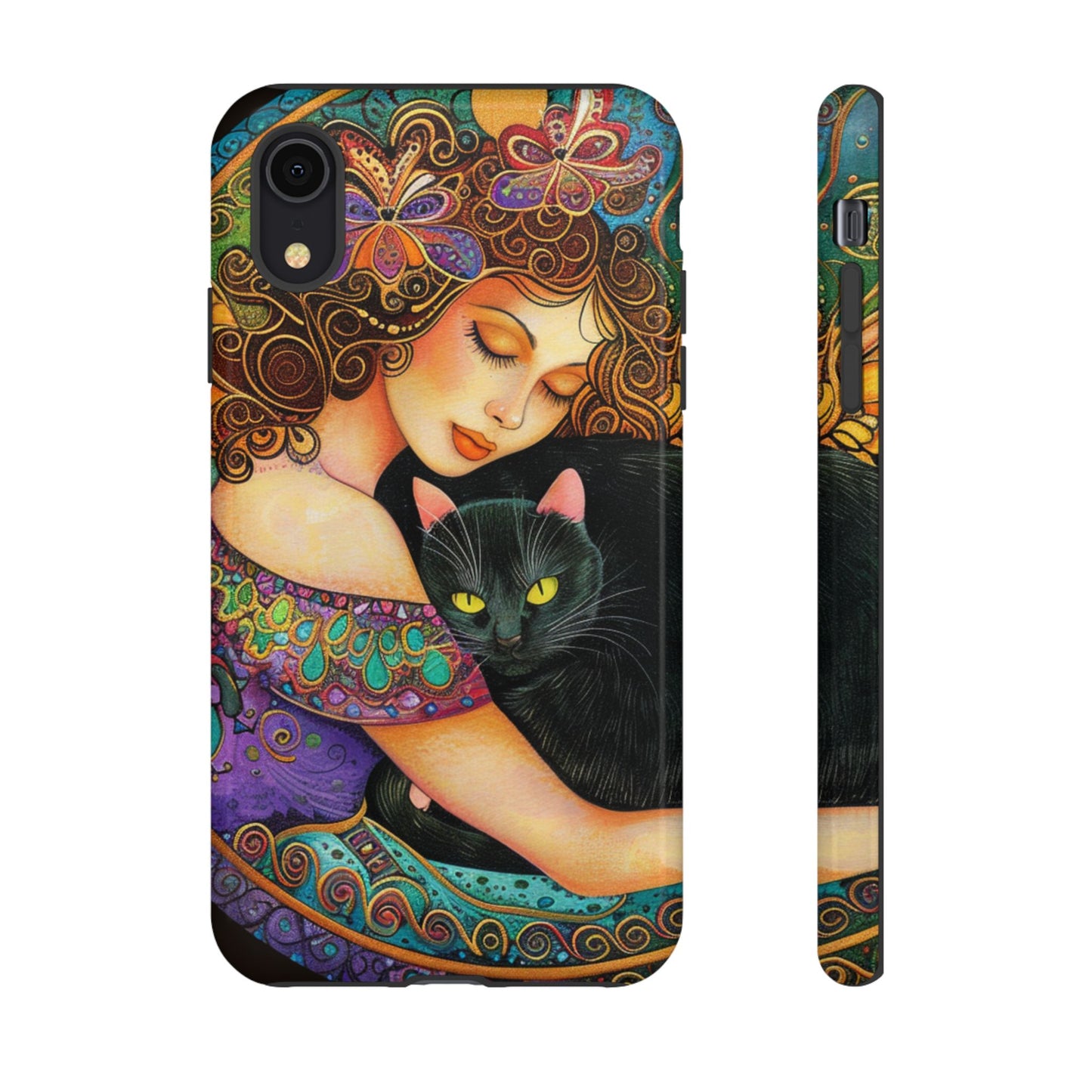 Colorful Cat Art Phone Case, Tough Phone Cover for Cat Lovers, Gift for Pet Owners, Artistic Mobile Case, Cute Cat Design
