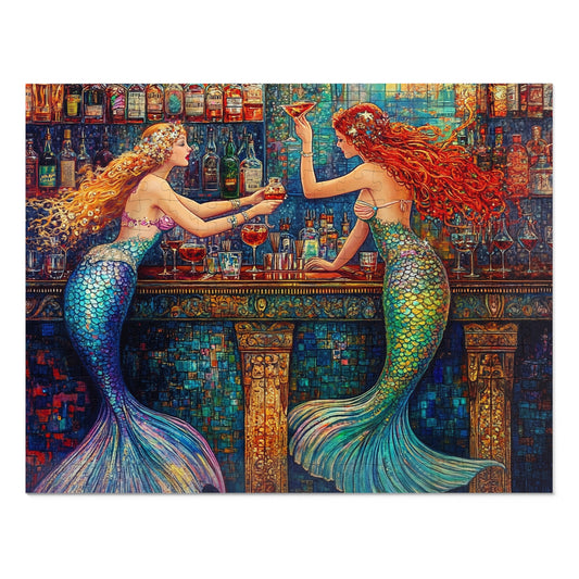 Mermaid Bar Jigsaw Puzzle with Tin | Colorful Ocean Fantasy Puzzle