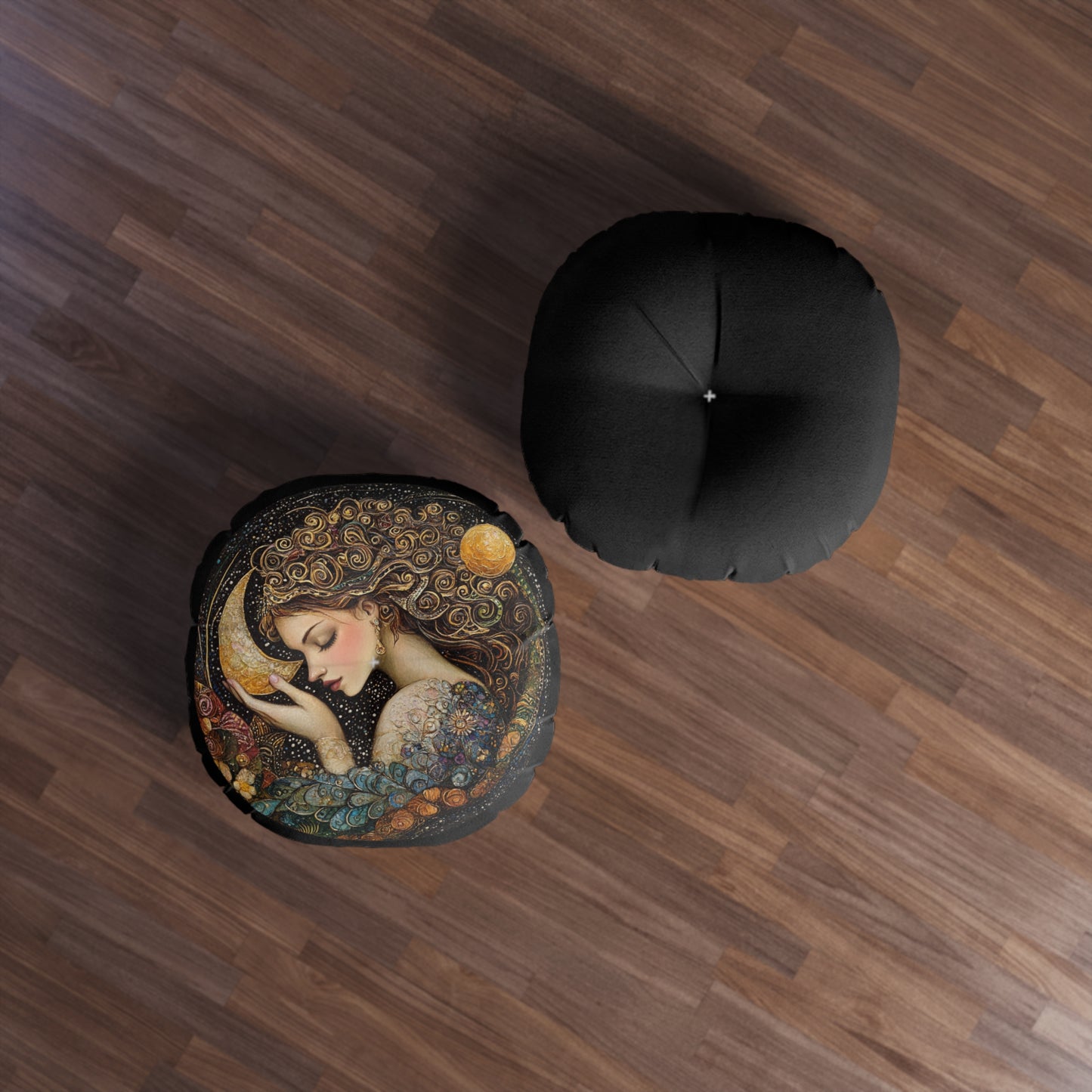 Mermaid Slumber Tufted Floor Pillow, Round - Cozy Home Decor, Meditation Cushion, Bohemian Gift, Festival Accent, Bedroom Accessory