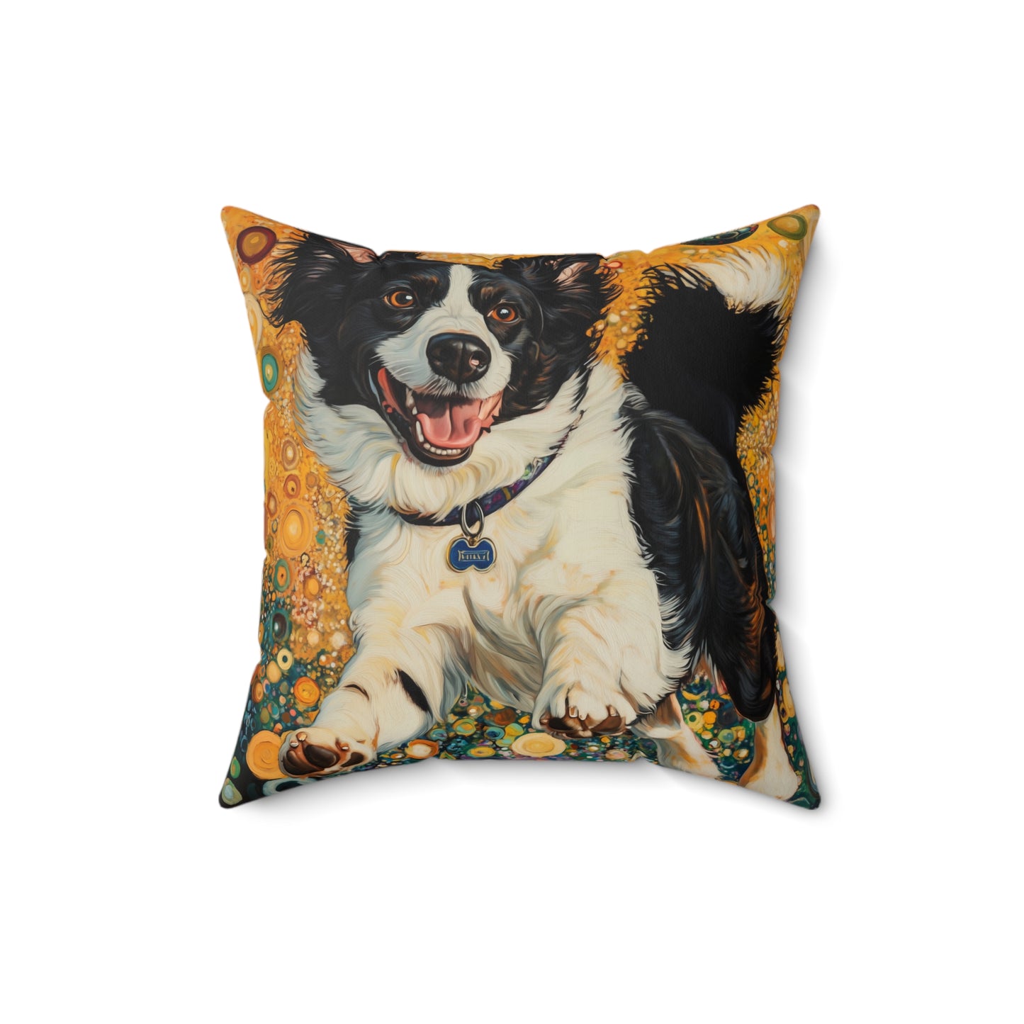 Pickleball Border Collie Pillow | Faux Suede Square Pillow