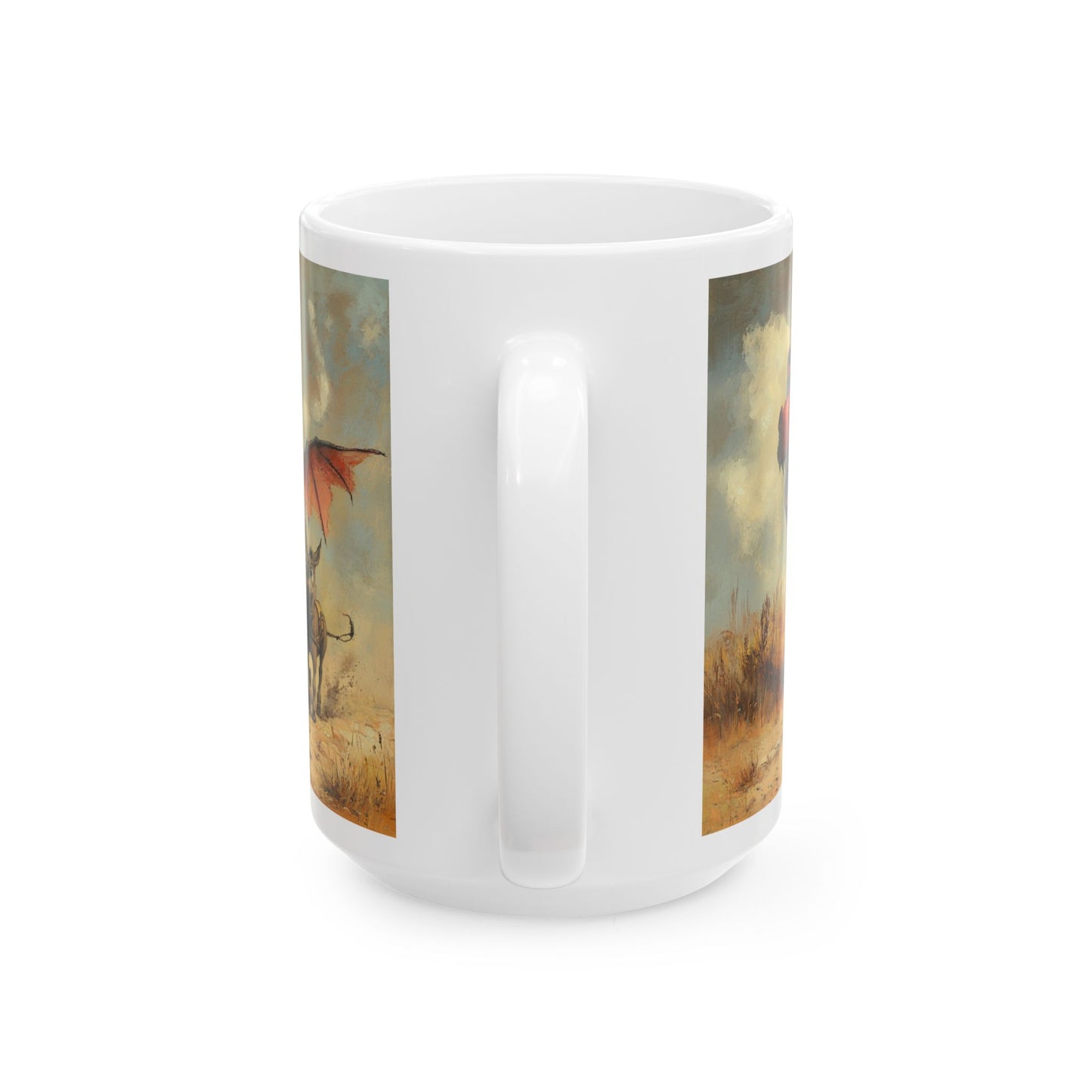 Dragon Ass Ceramic Mug - Whimsical Gift for Dragon Lovers, Unique Coffee Cup, Funny Tea Mug, Cute Dragon Artwork, Imaginary Creatures