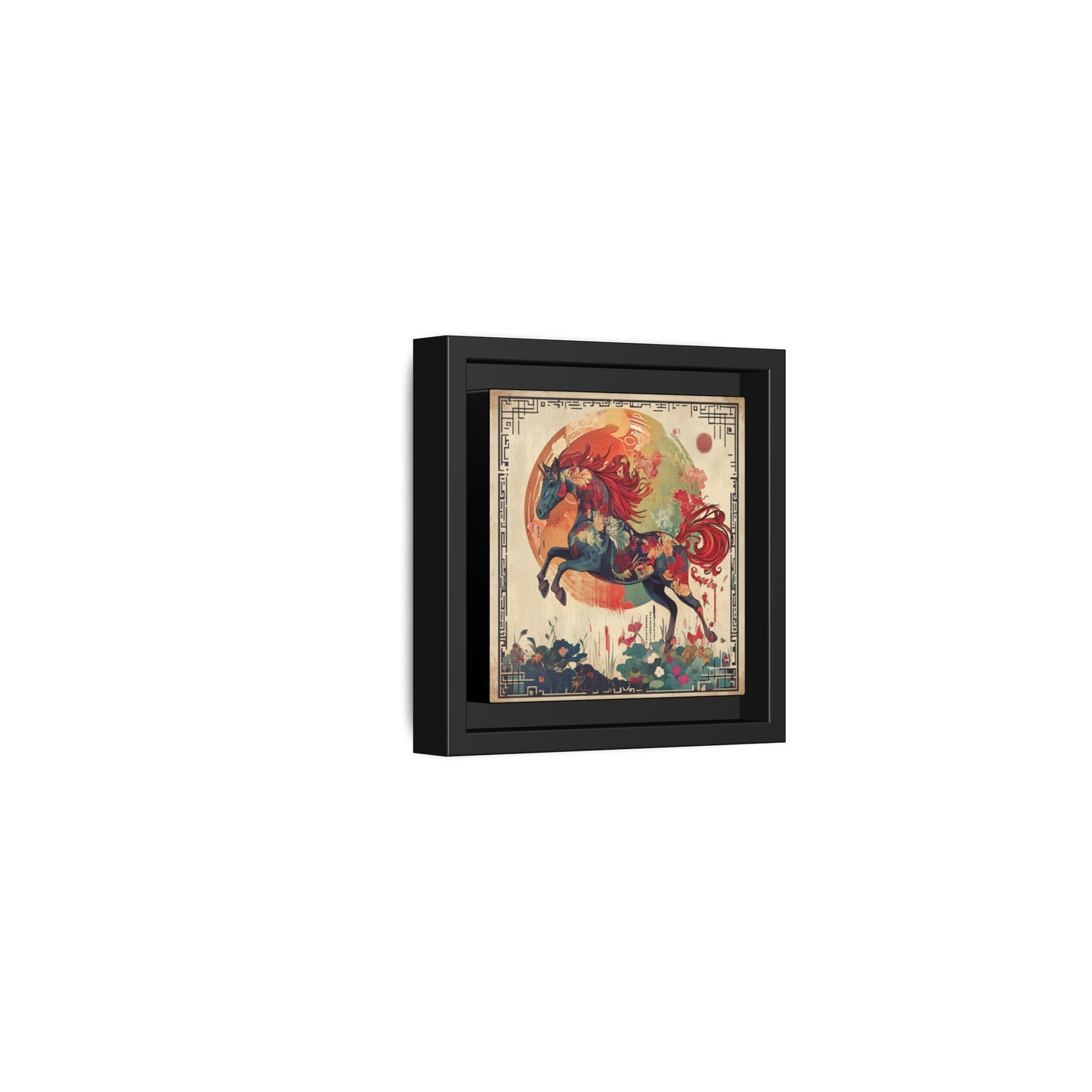 Fire Horse Year Matte Canvas Framed Print