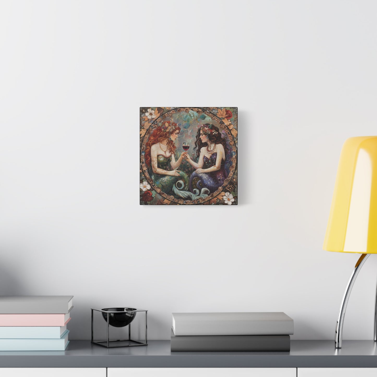 Mermaid in Paris Canvas Print, Mermaid Lovers, Mermaid Gift, Girlfriend Gift, Mermaid Canvas, Choose Your Size Canvas Options
