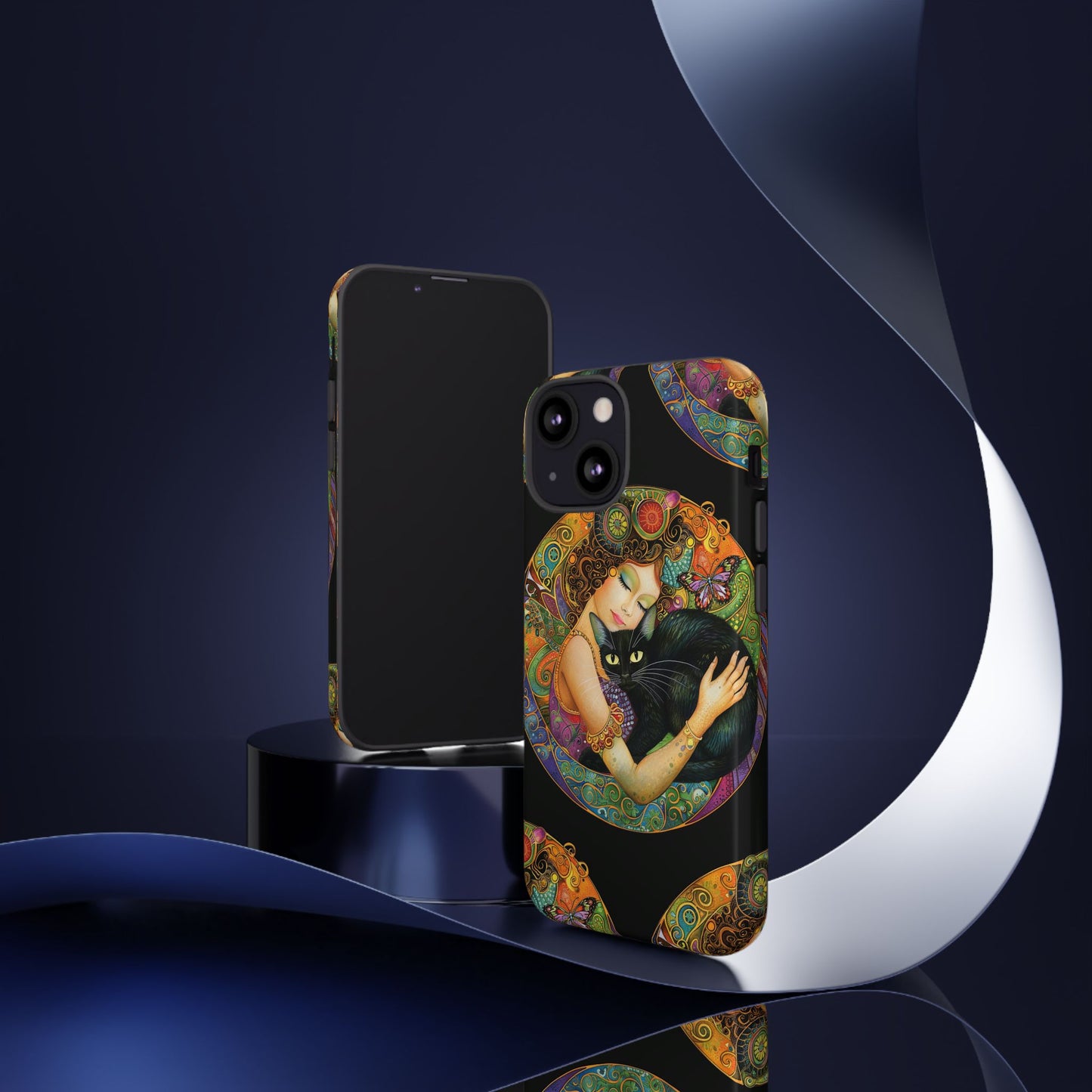Tough Cases Phone Case, Colorful Protective Cover for Cat Lovers, Trendy Gift for Birthdays, Unique Art Phone Accessories